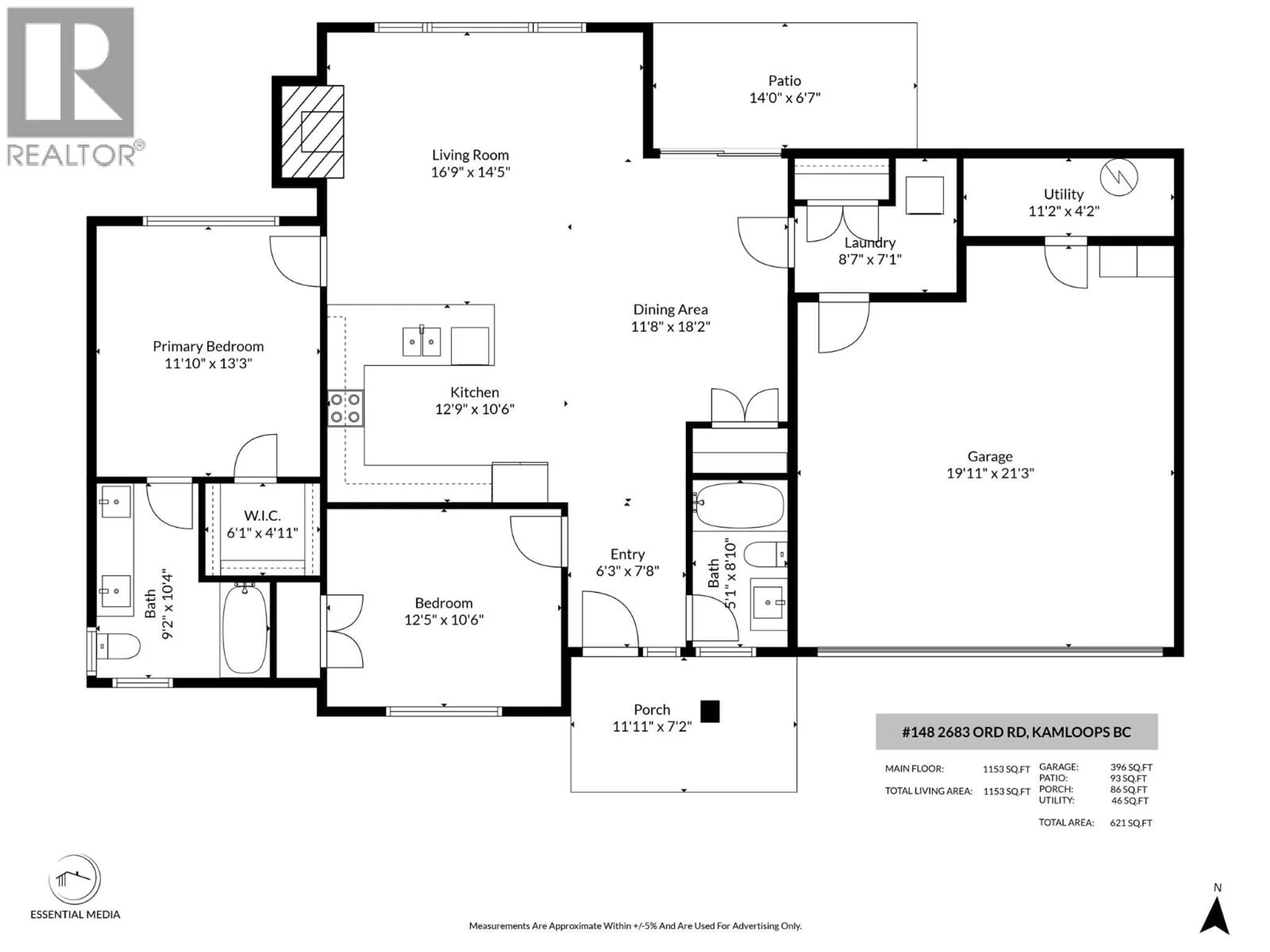 Floor plan for 148 - 2683 ORD ROAD, Kamloops British Columbia V2B7V7