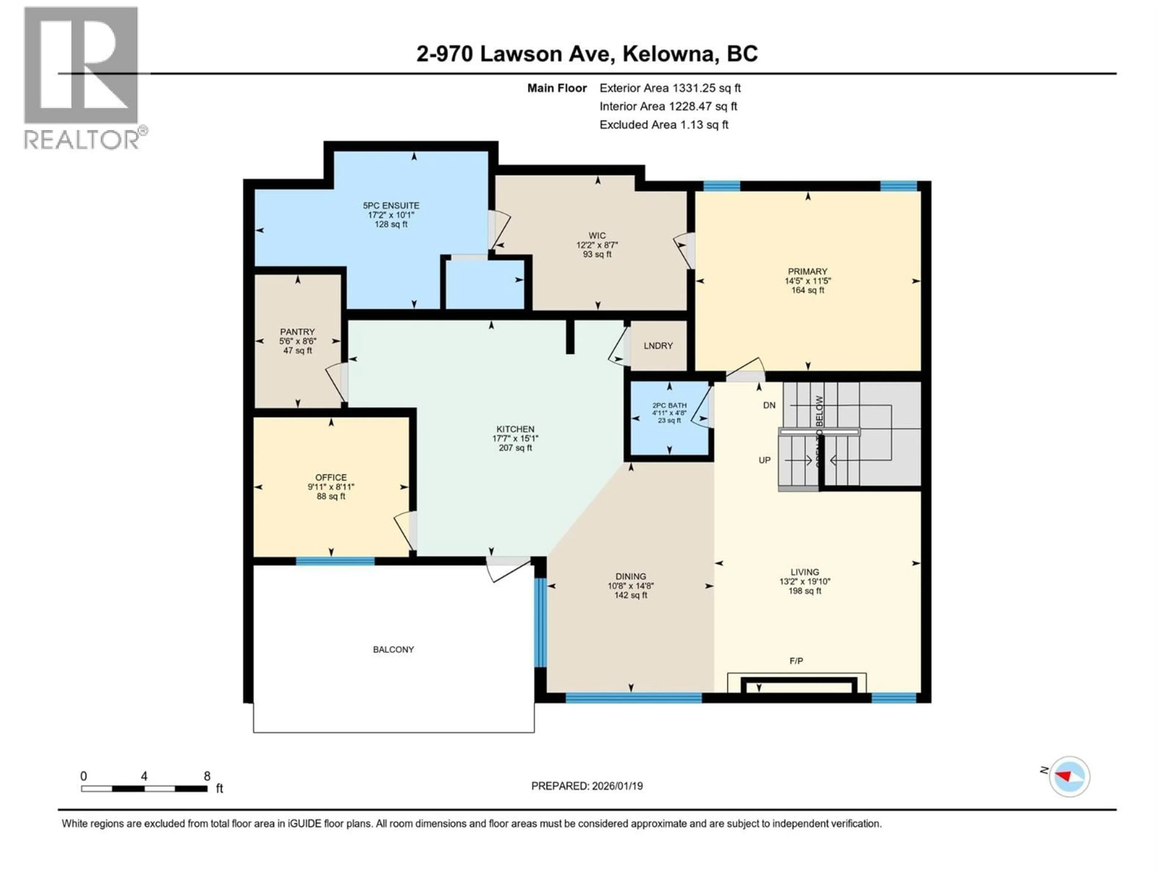 Floor plan for 2 - 970 LAWSON AVENUE, Kelowna British Columbia V1Y6T1