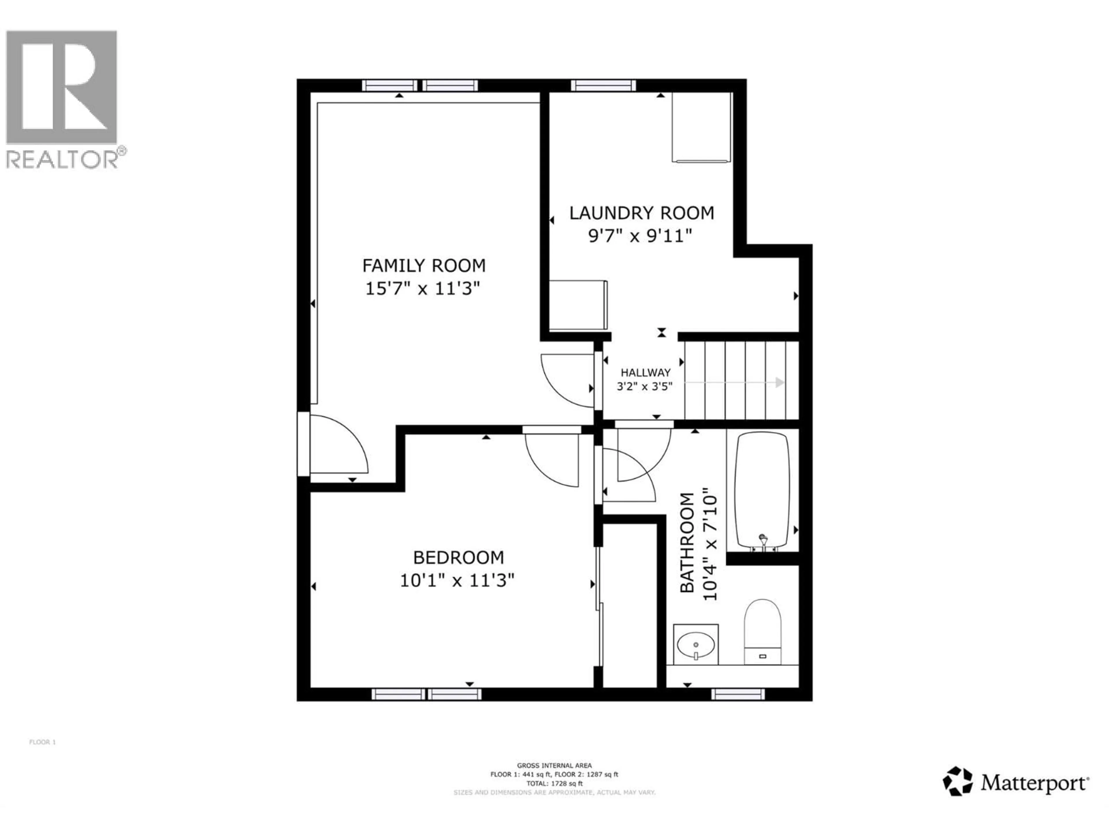 Floor plan for 1390 CORNWALL ROAD, Kelowna British Columbia V1X1N9