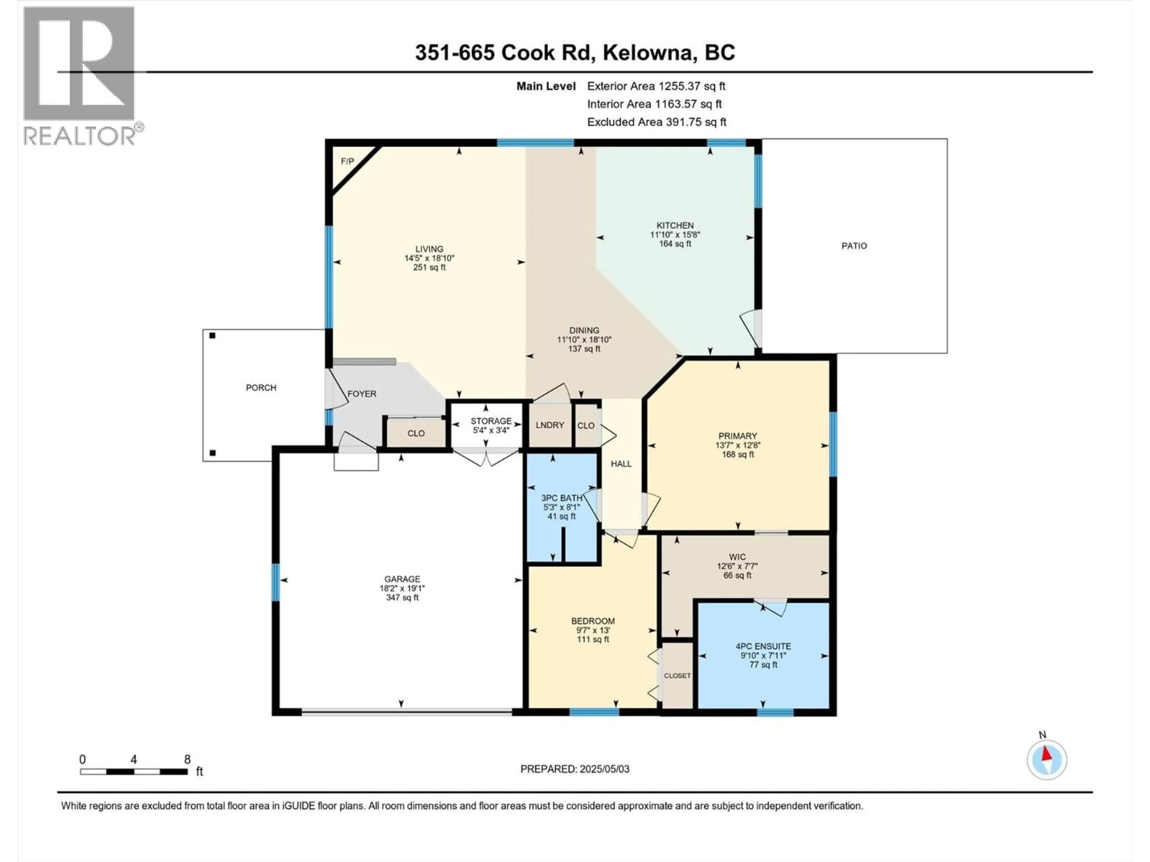 Floor plan for 351 - 665 COOK ROAD, Kelowna British Columbia V1W4T4