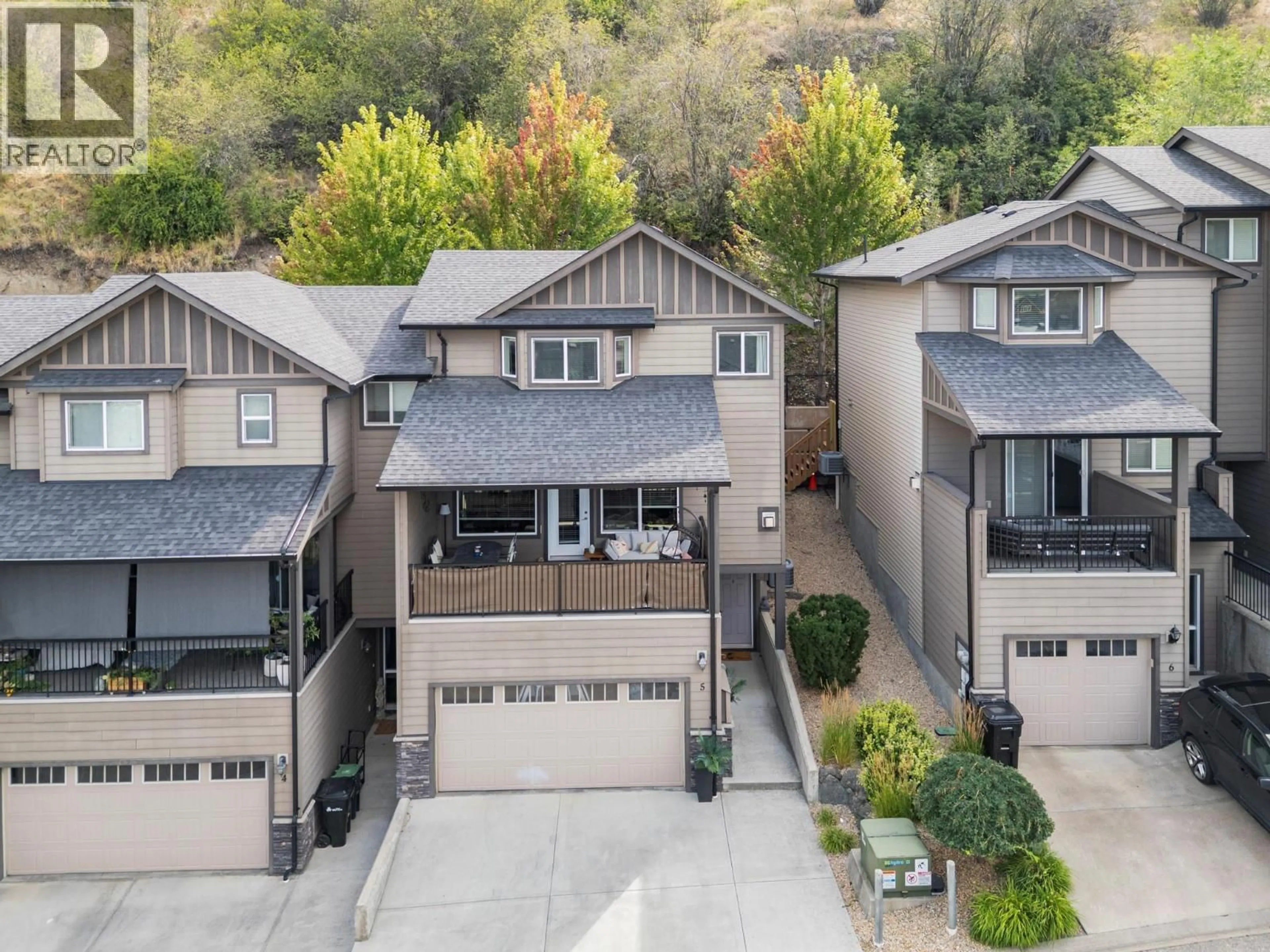 A pic from outside/outdoor area/front of a property/back of a property/a pic from drone, street for 5 - 995 MT IDA DRIVE, Vernon British Columbia V1B4C3