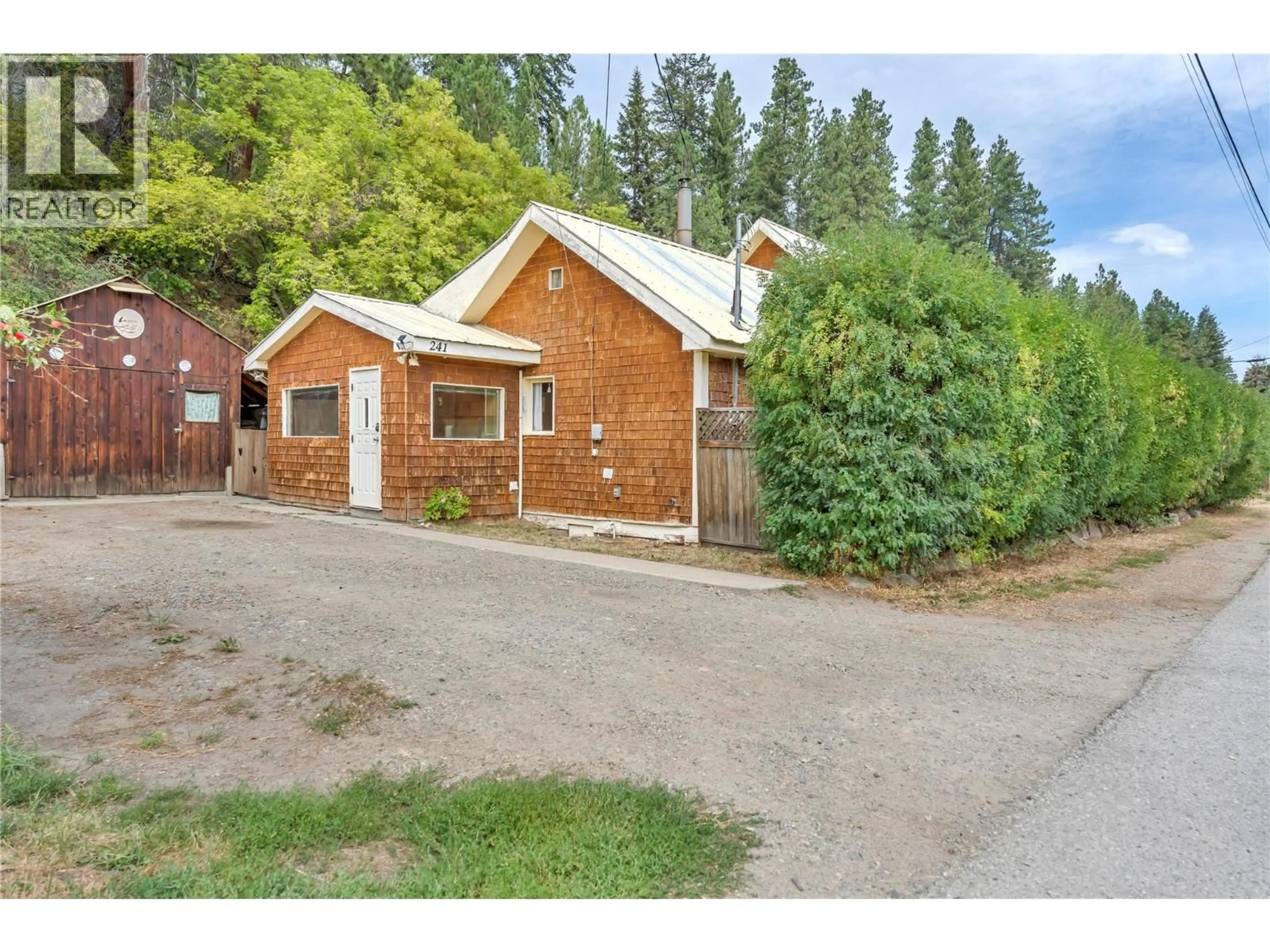 A pic from outside/outdoor area/front of a property/back of a property/a pic from drone, street for 241 PENRYN AVENUE, Princeton British Columbia V0X1W0