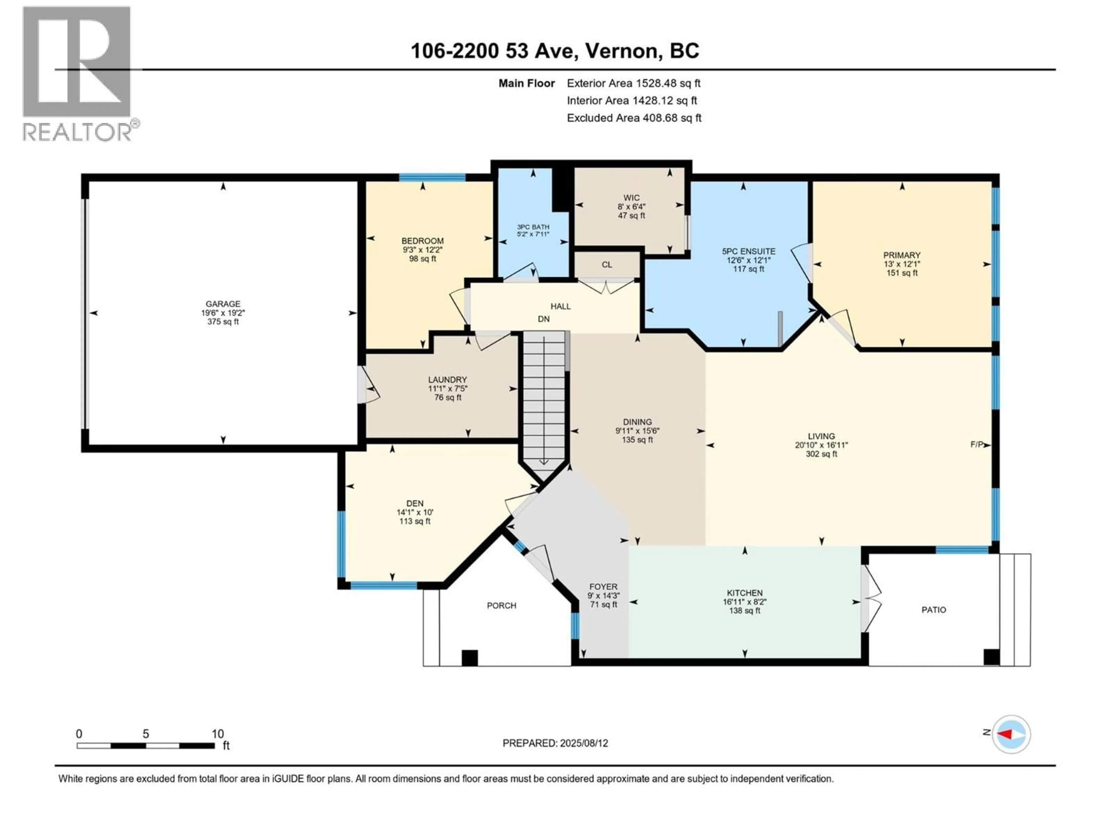Floor plan for 106 - 2200 53 AVENUE, Vernon British Columbia V1T9N8