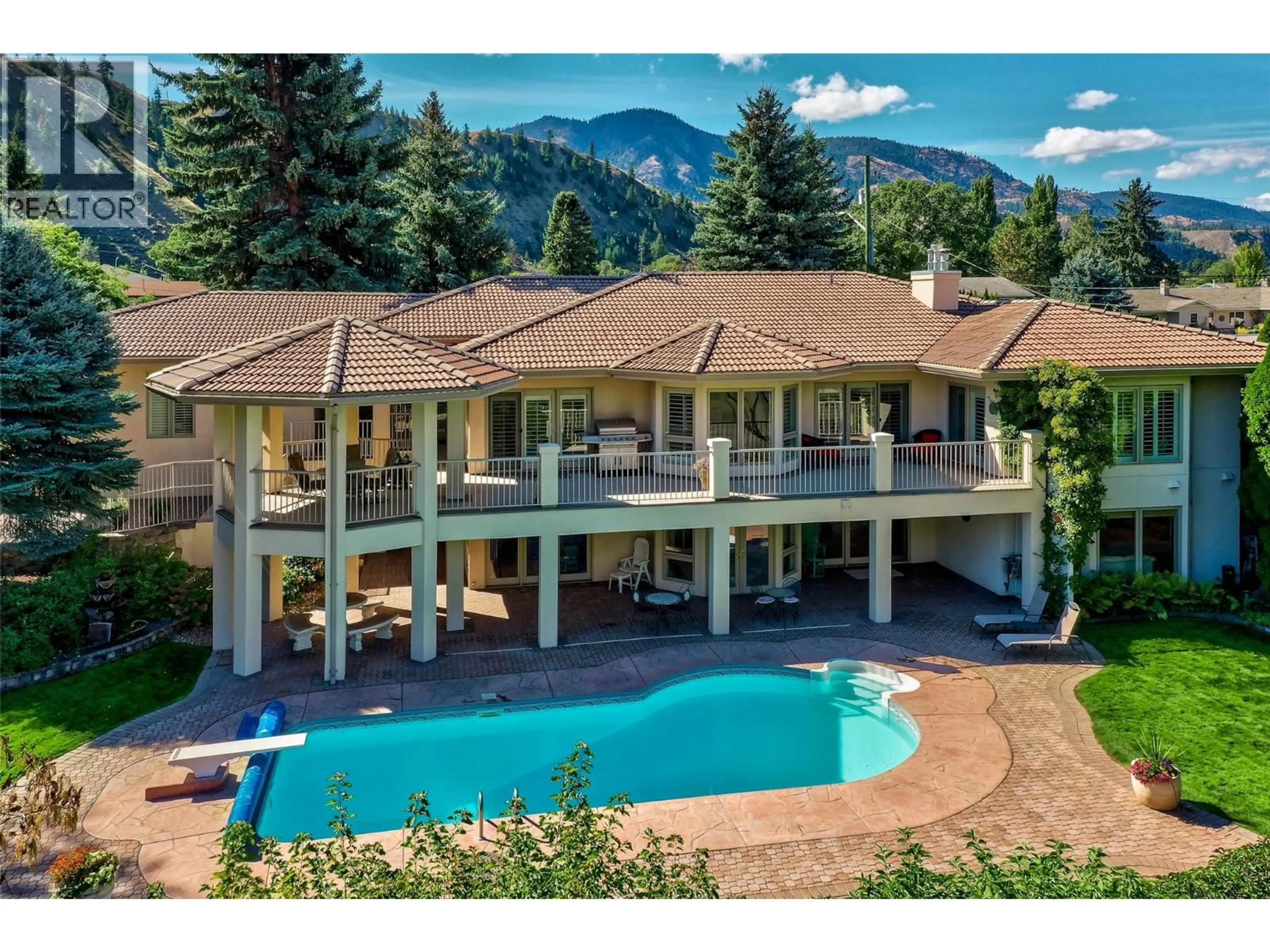 A pic from outside/outdoor area/front of a property/back of a property/a pic from drone, mountain view for 6684 CHUKAR DRIVE, Kamloops British Columbia V2C4T7