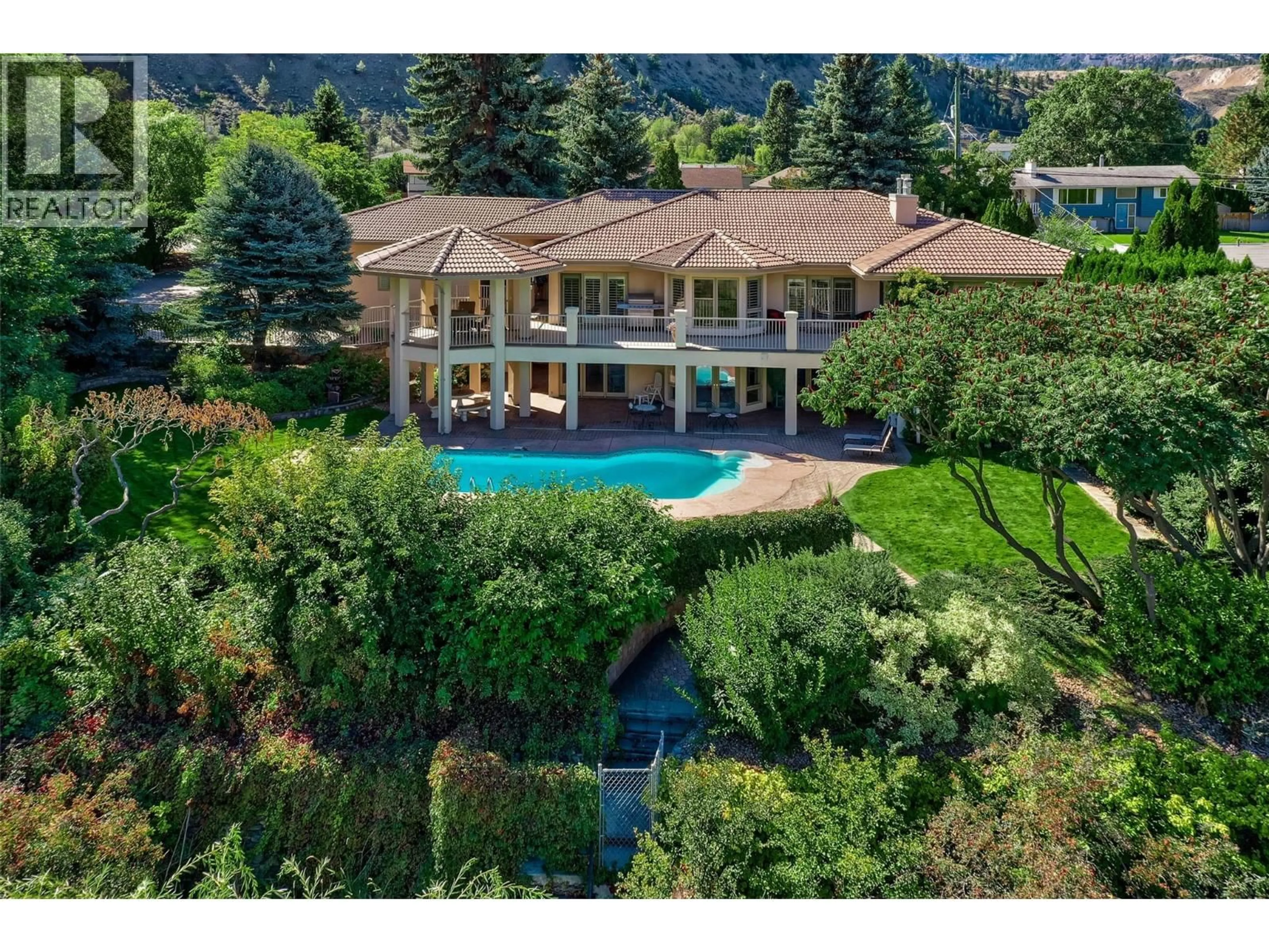 A pic from outside/outdoor area/front of a property/back of a property/a pic from drone, water/lake/river/ocean view for 6684 CHUKAR DRIVE, Kamloops British Columbia V2C4T7