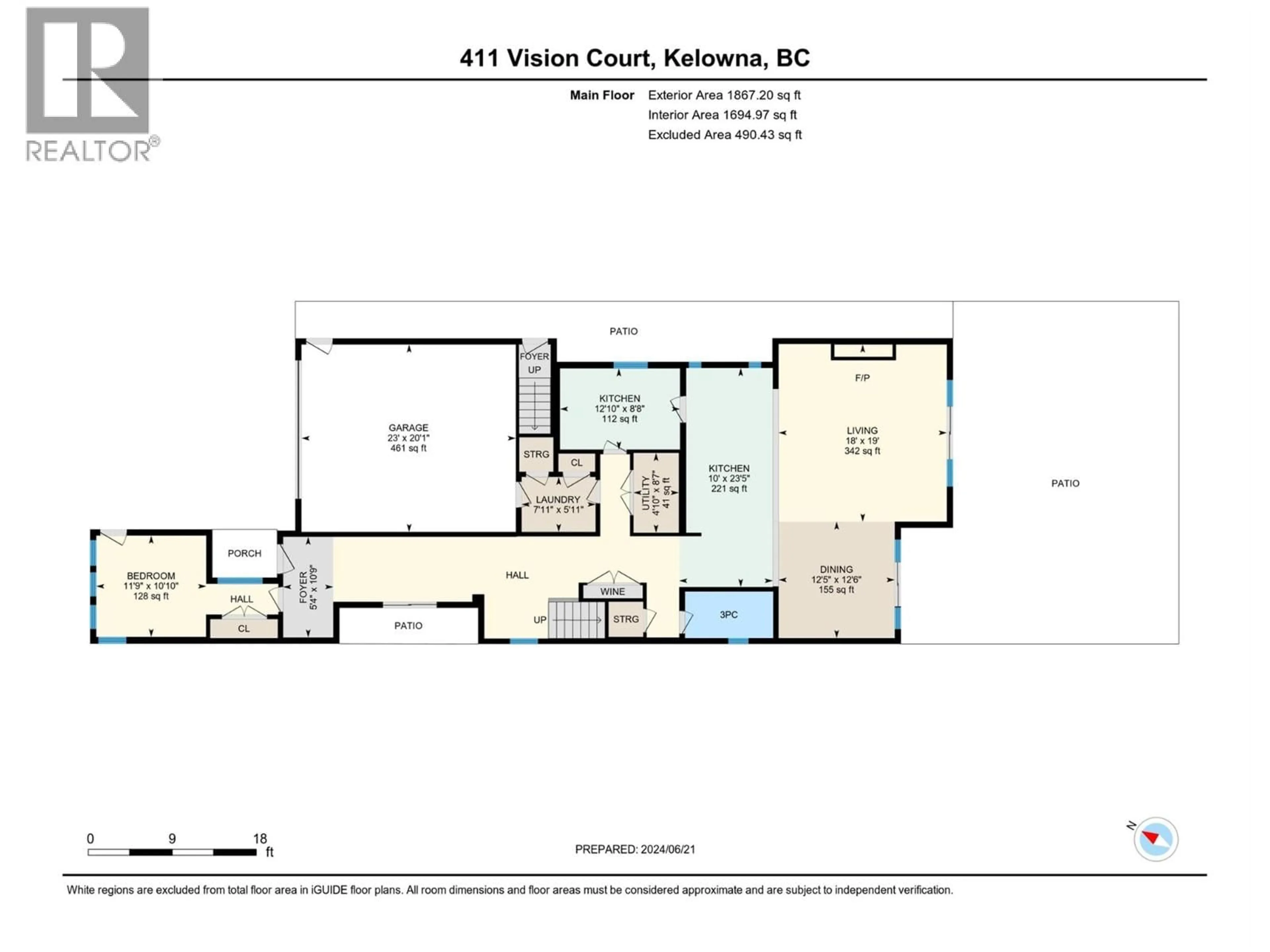 Floor plan for 411 VISION COURT, Kelowna British Columbia V1W0C4