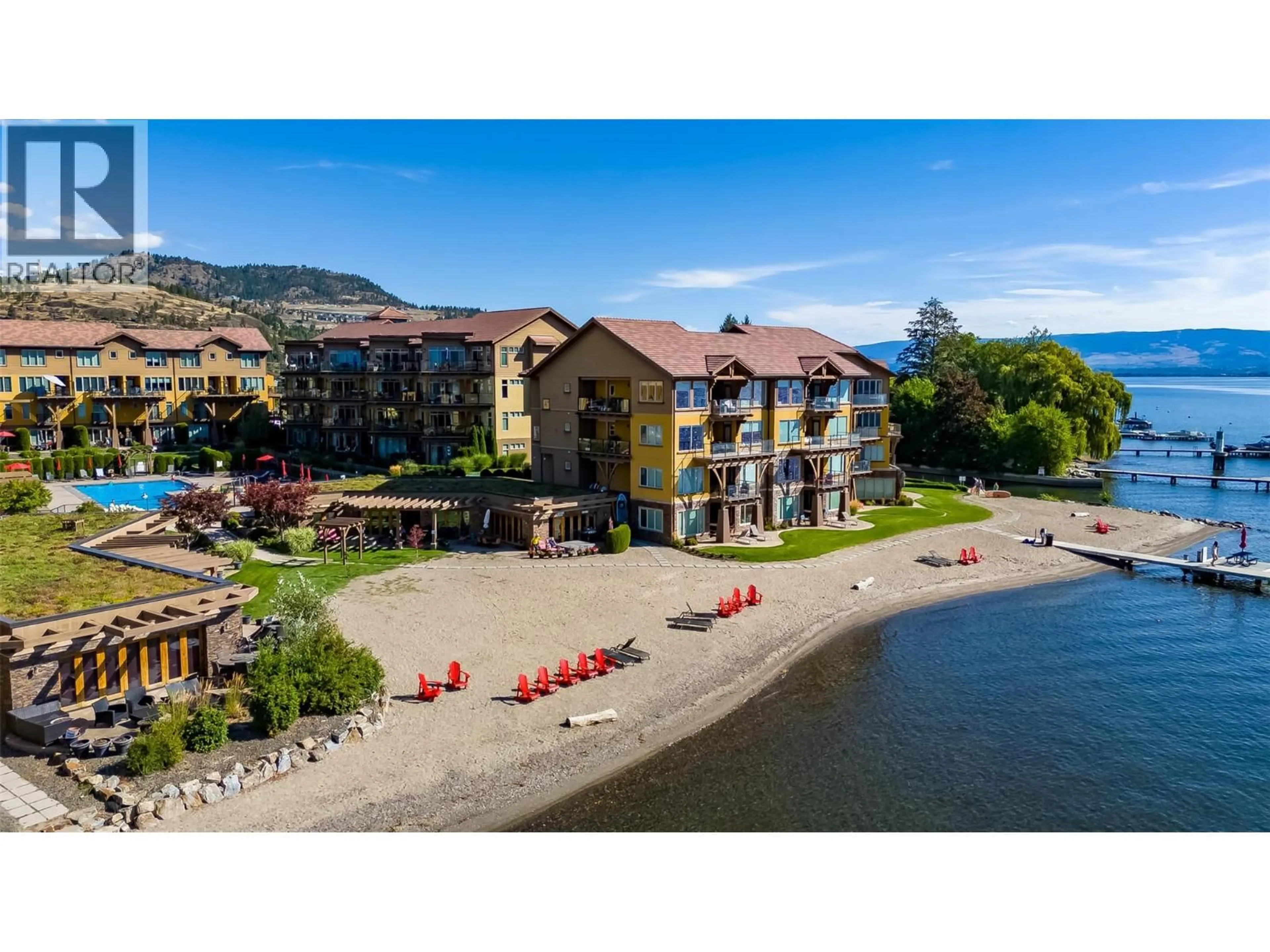 A pic from outside/outdoor area/front of a property/back of a property/a pic from drone, water/lake/river/ocean view for 2102 - 4042 PRITCHARD DRIVE, West Kelowna British Columbia V4T3E4