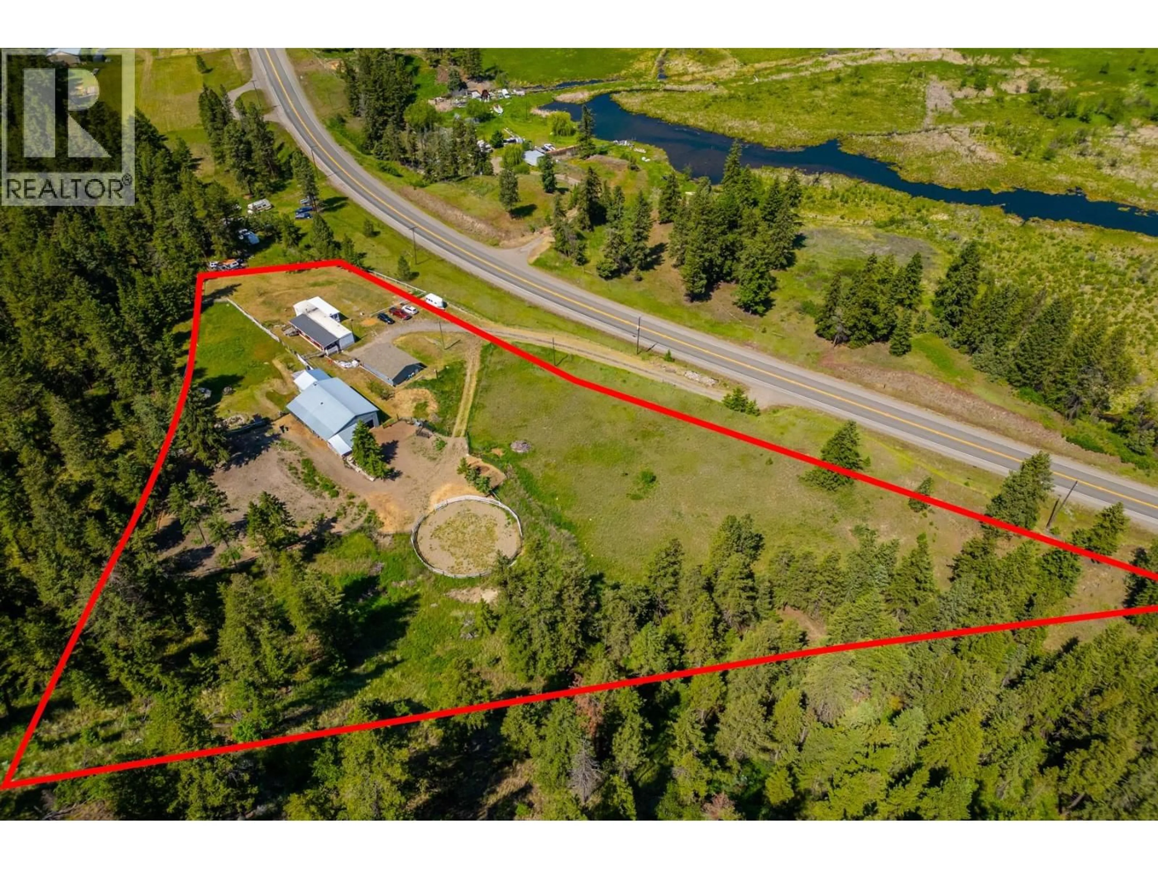 A pic from outside/outdoor area/front of a property/back of a property/a pic from drone, water/lake/river/ocean view for 6668 KAMLOOPS VERNON (HWY 97) HIGHWAY, Westwold British Columbia V0E3B1
