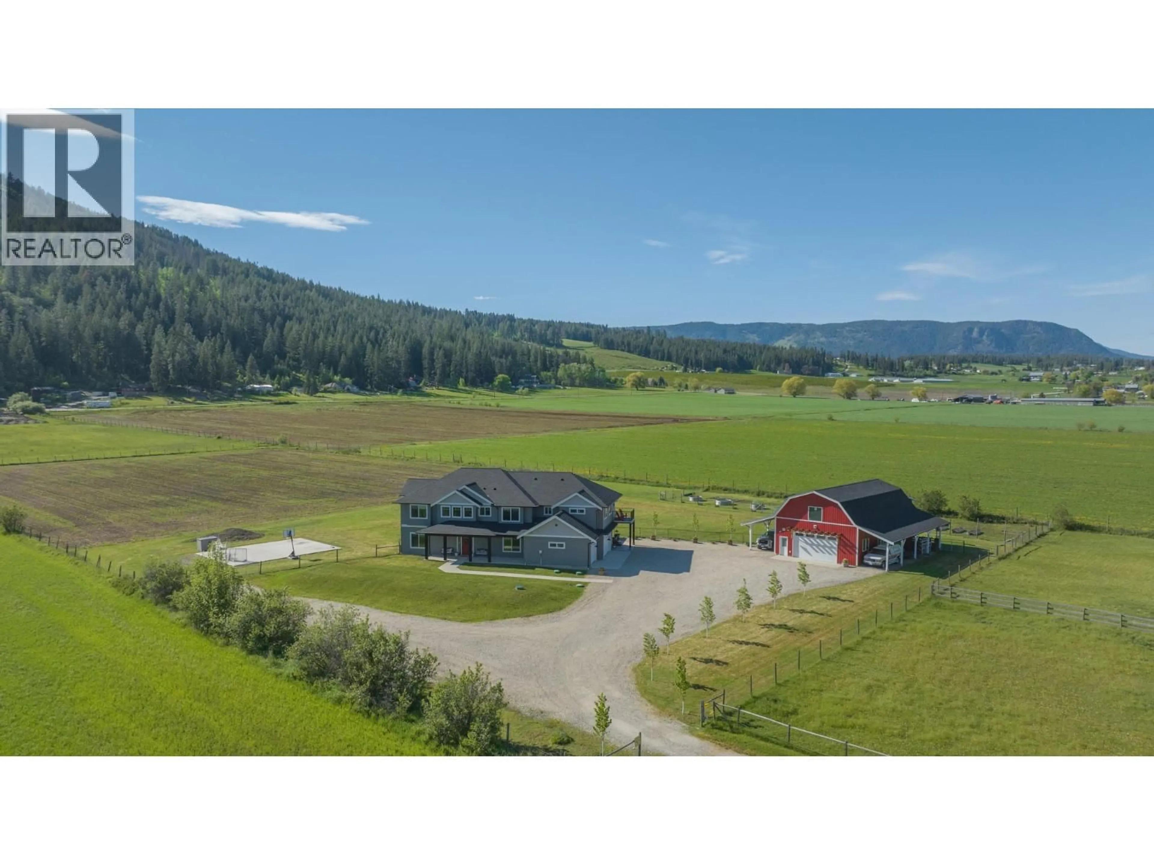 A pic from outside/outdoor area/front of a property/back of a property/a pic from drone, mountain view for 4160 NOBLE ROAD, Spallumcheen British Columbia V4Y0K8