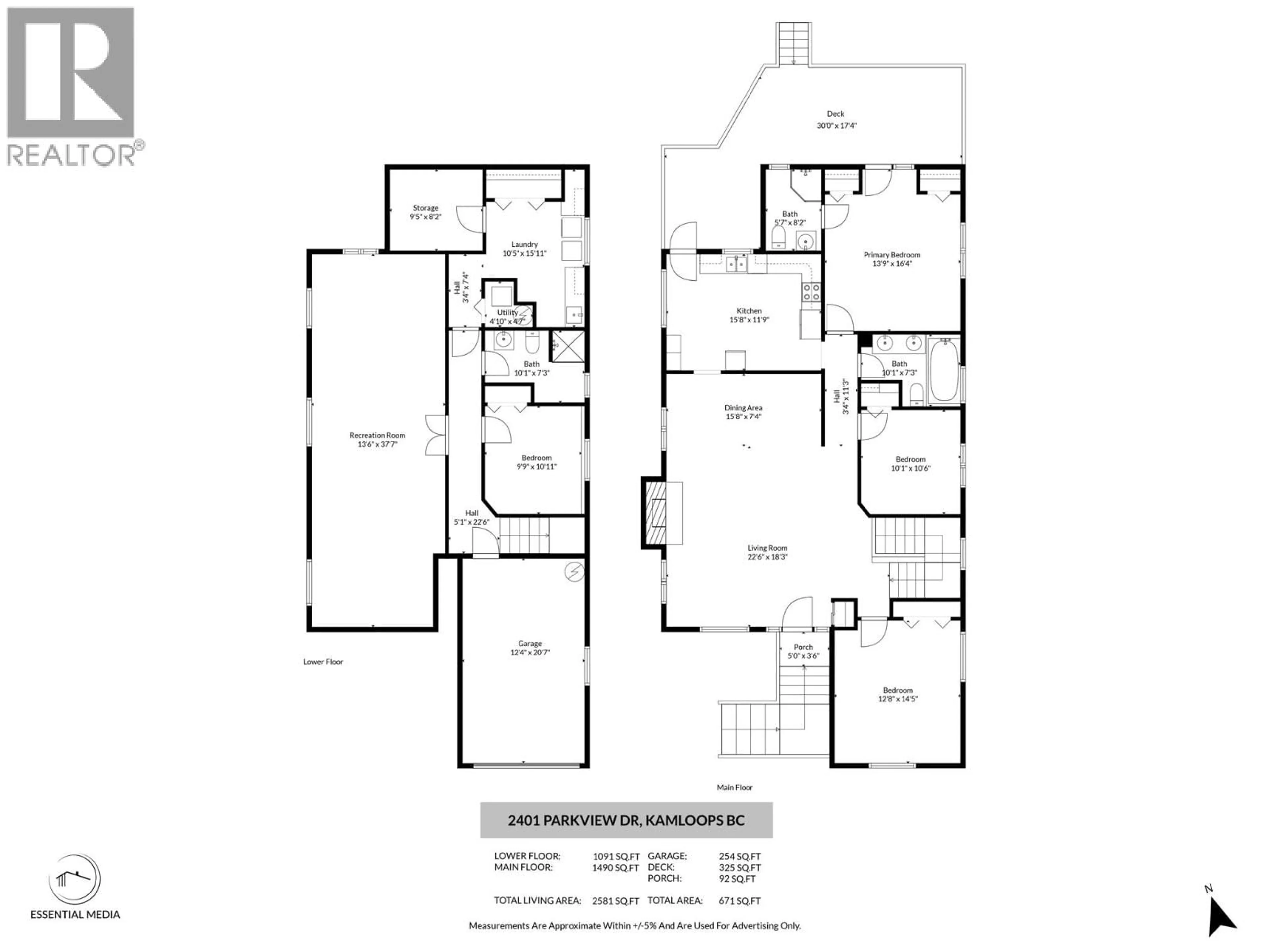 Floor plan for 2401 PARKVIEW DRIVE, Kamloops British Columbia V2B7H9