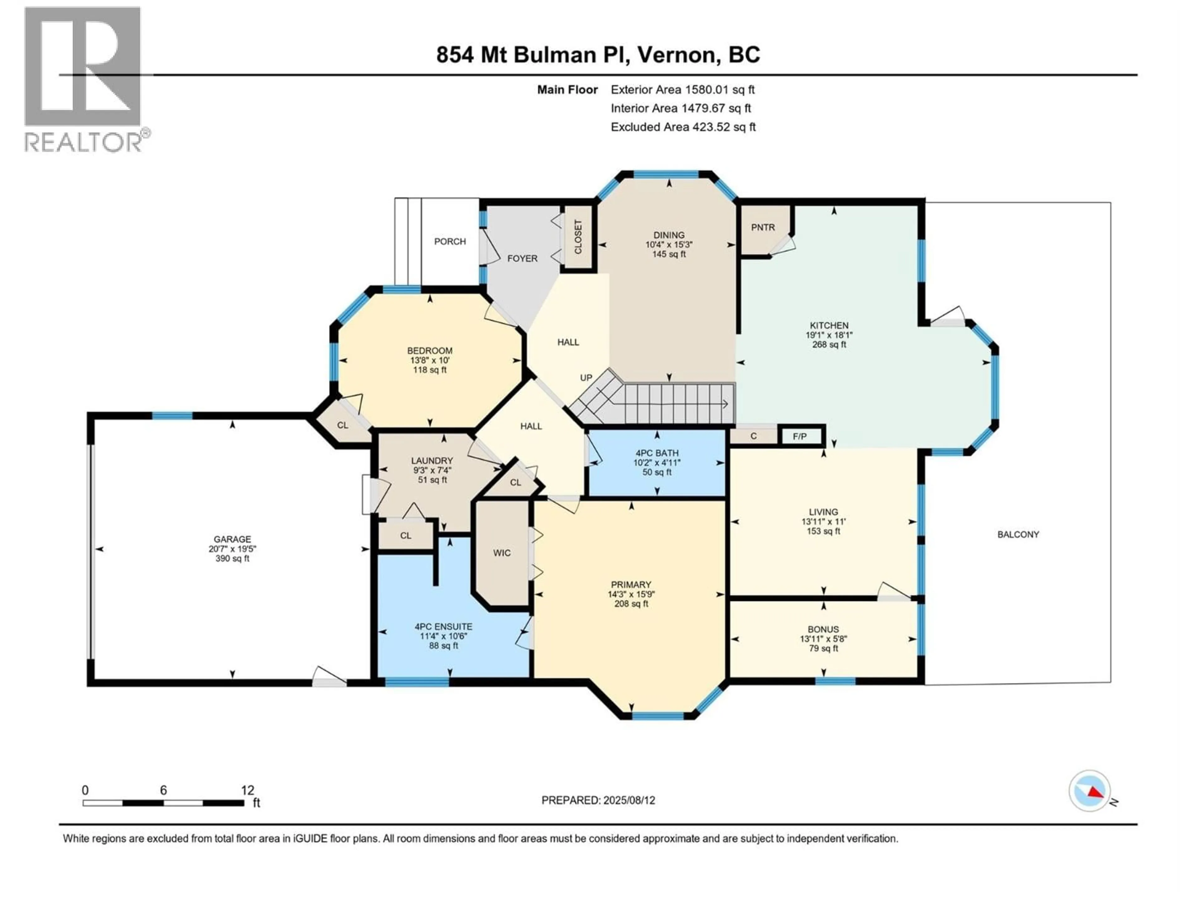 Floor plan for 854 MT BULMAN PLACE, Vernon British Columbia V1B2Z3
