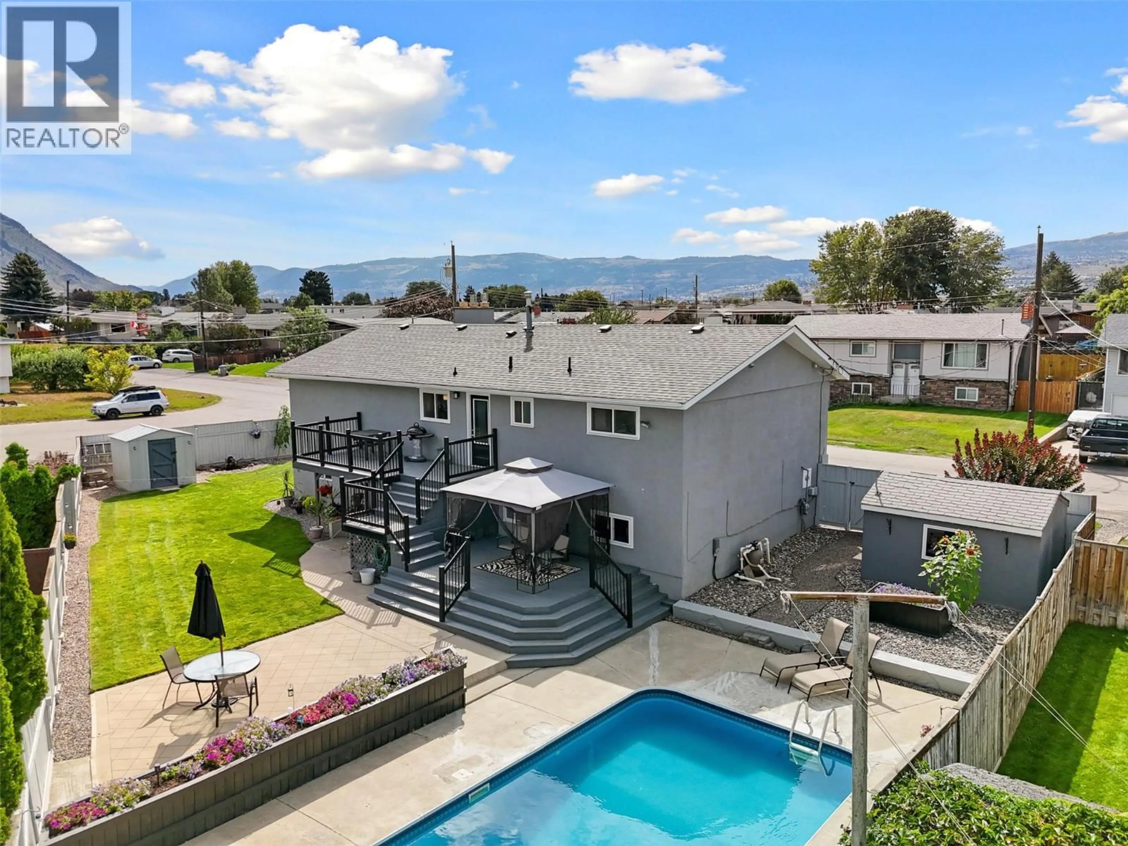 A pic from outside/outdoor area/front of a property/back of a property/a pic from drone, water/lake/river/ocean view for 1278 KIMBERLEY CRESCENT, Kamloops British Columbia V2B3B7
