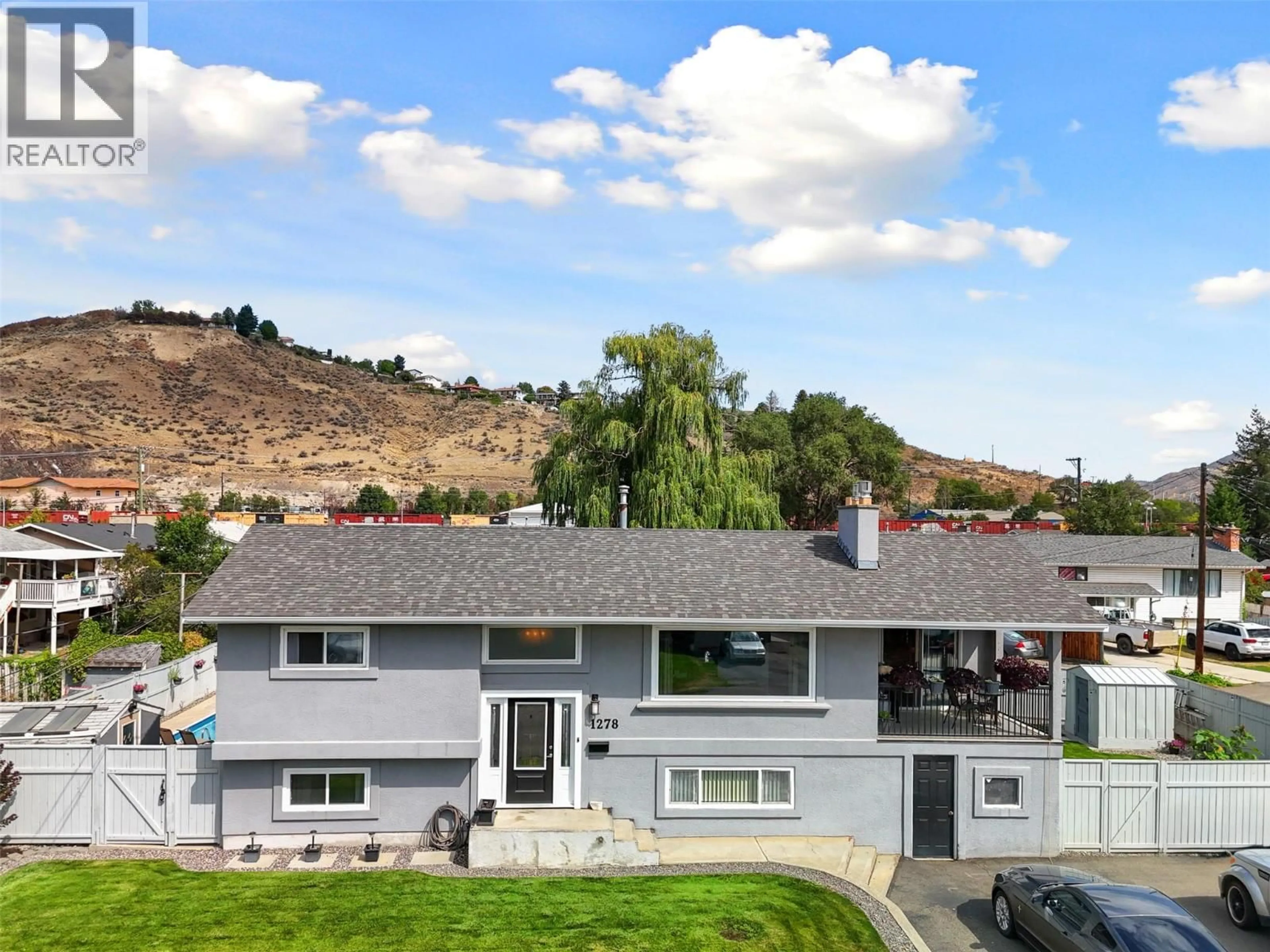 A pic from outside/outdoor area/front of a property/back of a property/a pic from drone, mountain view for 1278 KIMBERLEY CRESCENT, Kamloops British Columbia V2B3B7