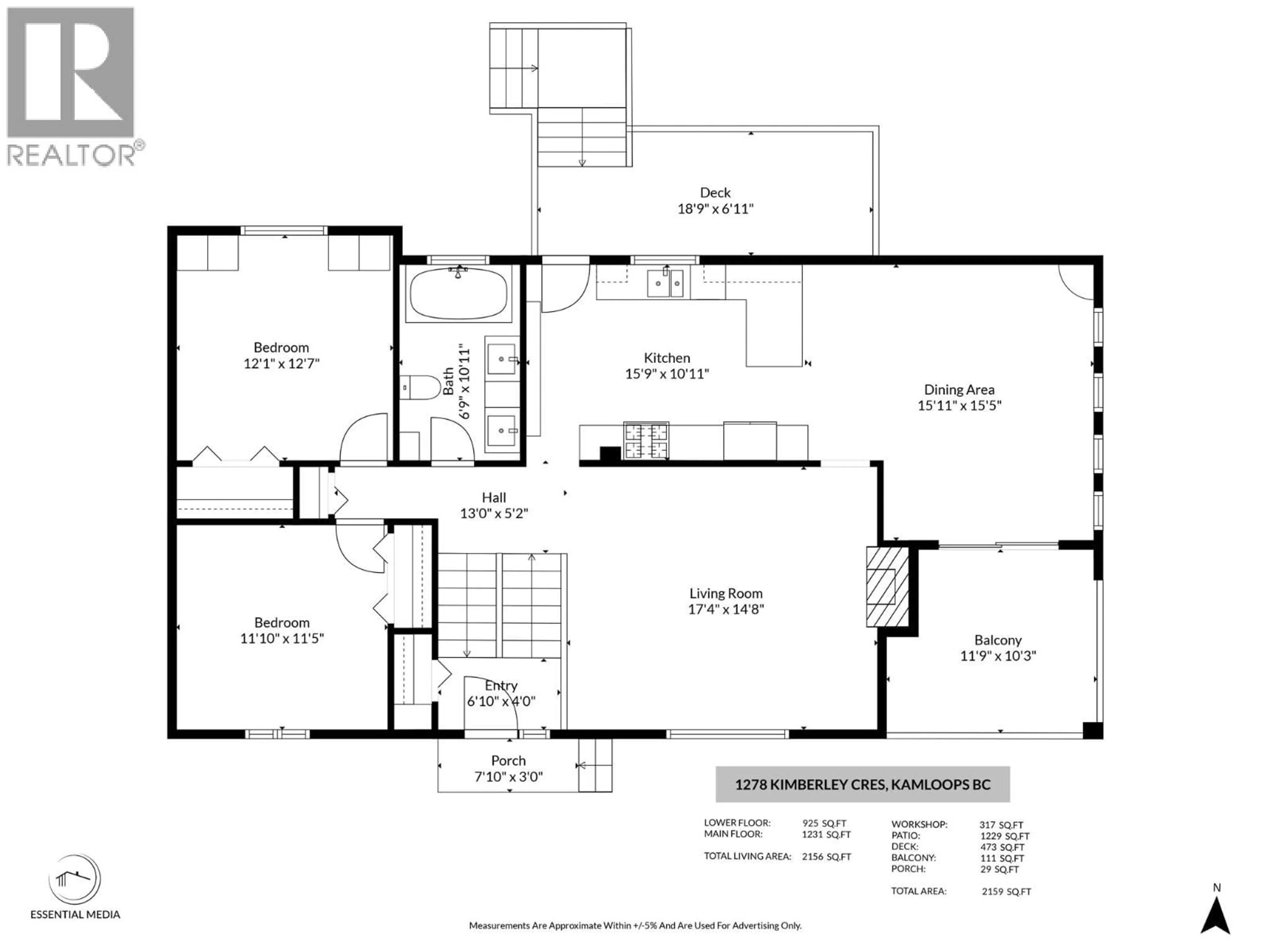 Floor plan for 1278 KIMBERLEY CRESCENT, Kamloops British Columbia V2B3B7