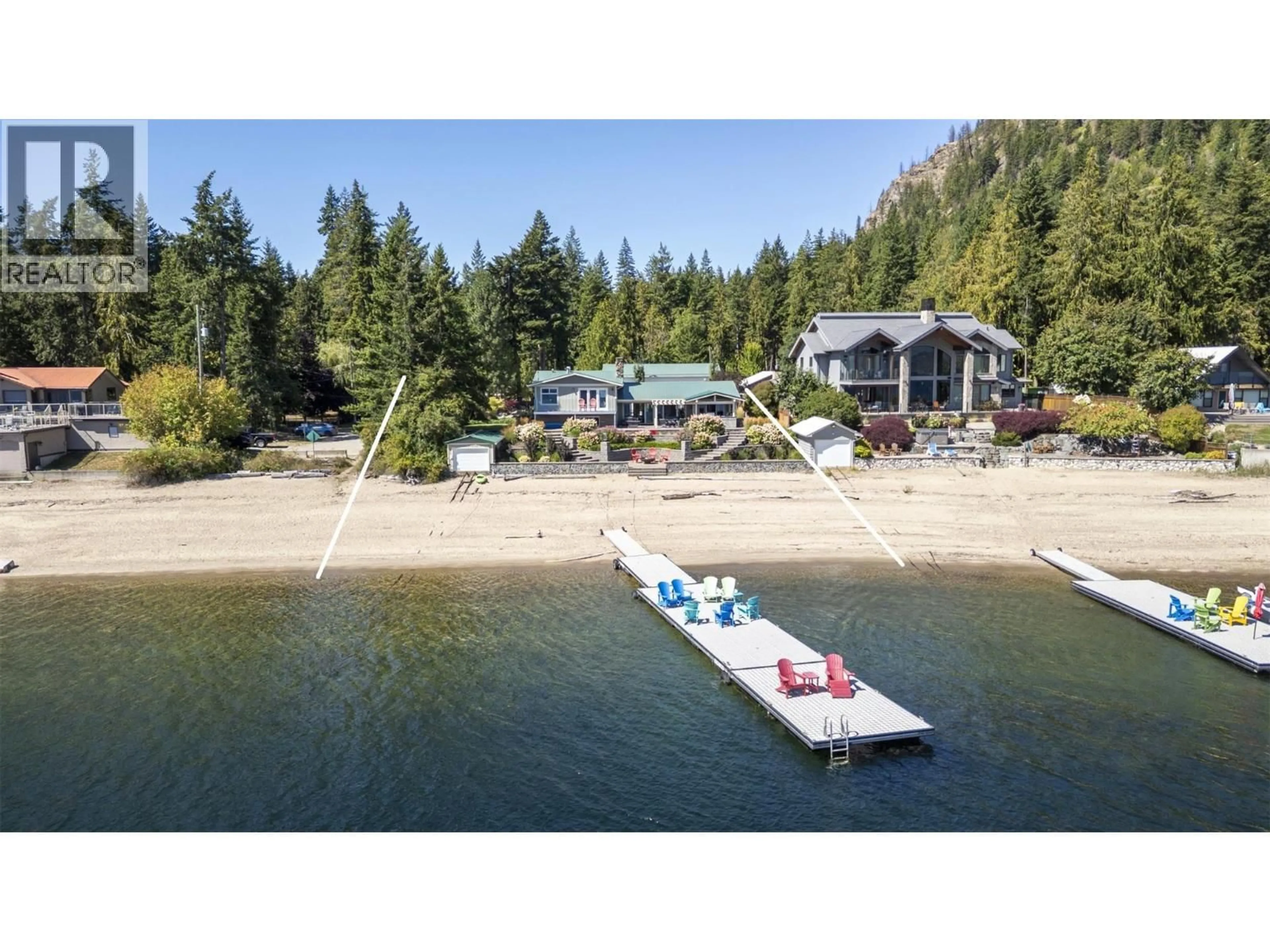 A pic from outside/outdoor area/front of a property/back of a property/a pic from drone, water/lake/river/ocean view for 4243 SARATOGA ROAD, Scotch Creek British Columbia V0E1M5
