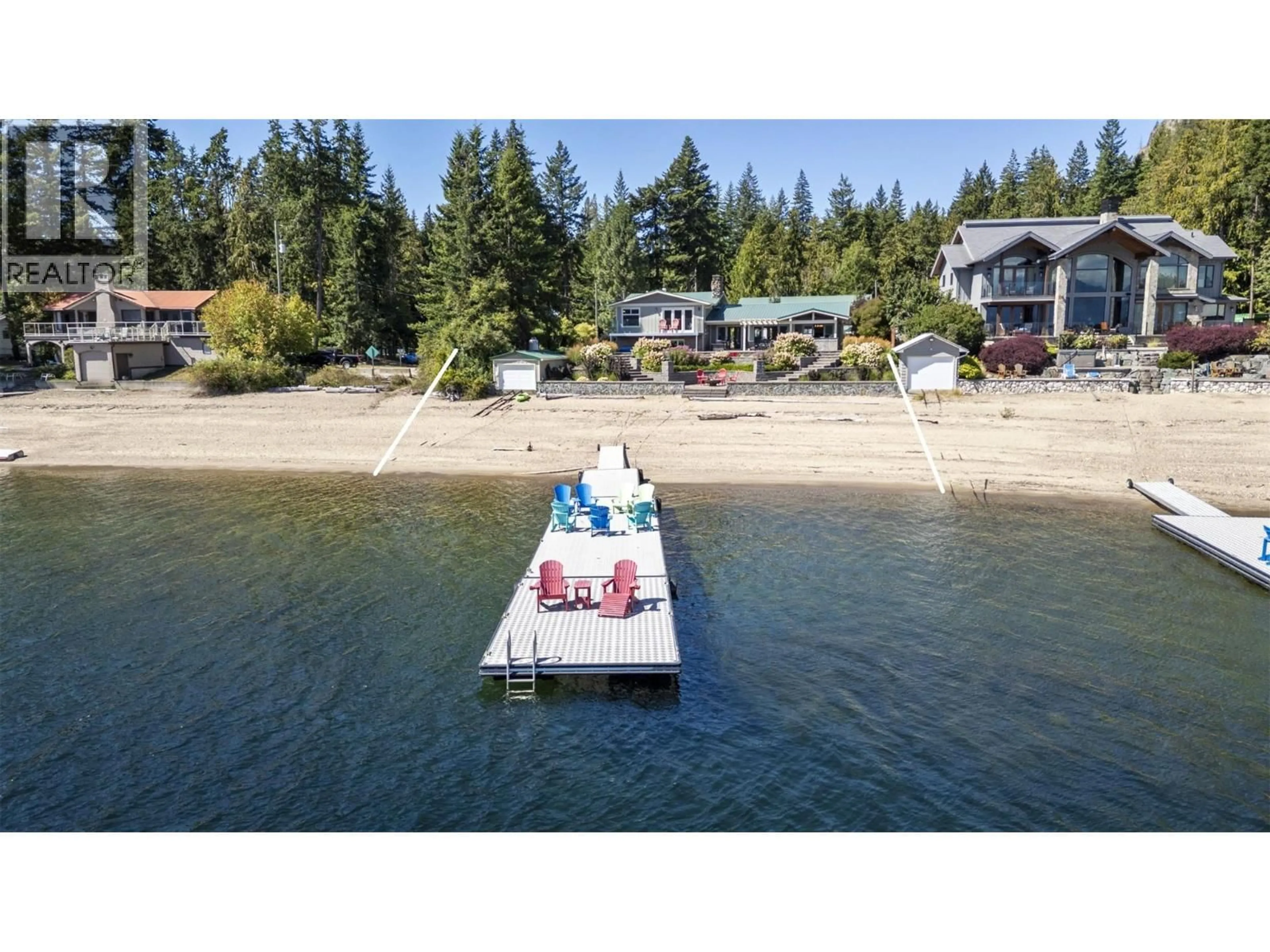A pic from outside/outdoor area/front of a property/back of a property/a pic from drone, water/lake/river/ocean view for 4243 SARATOGA ROAD, Scotch Creek British Columbia V0E1M5