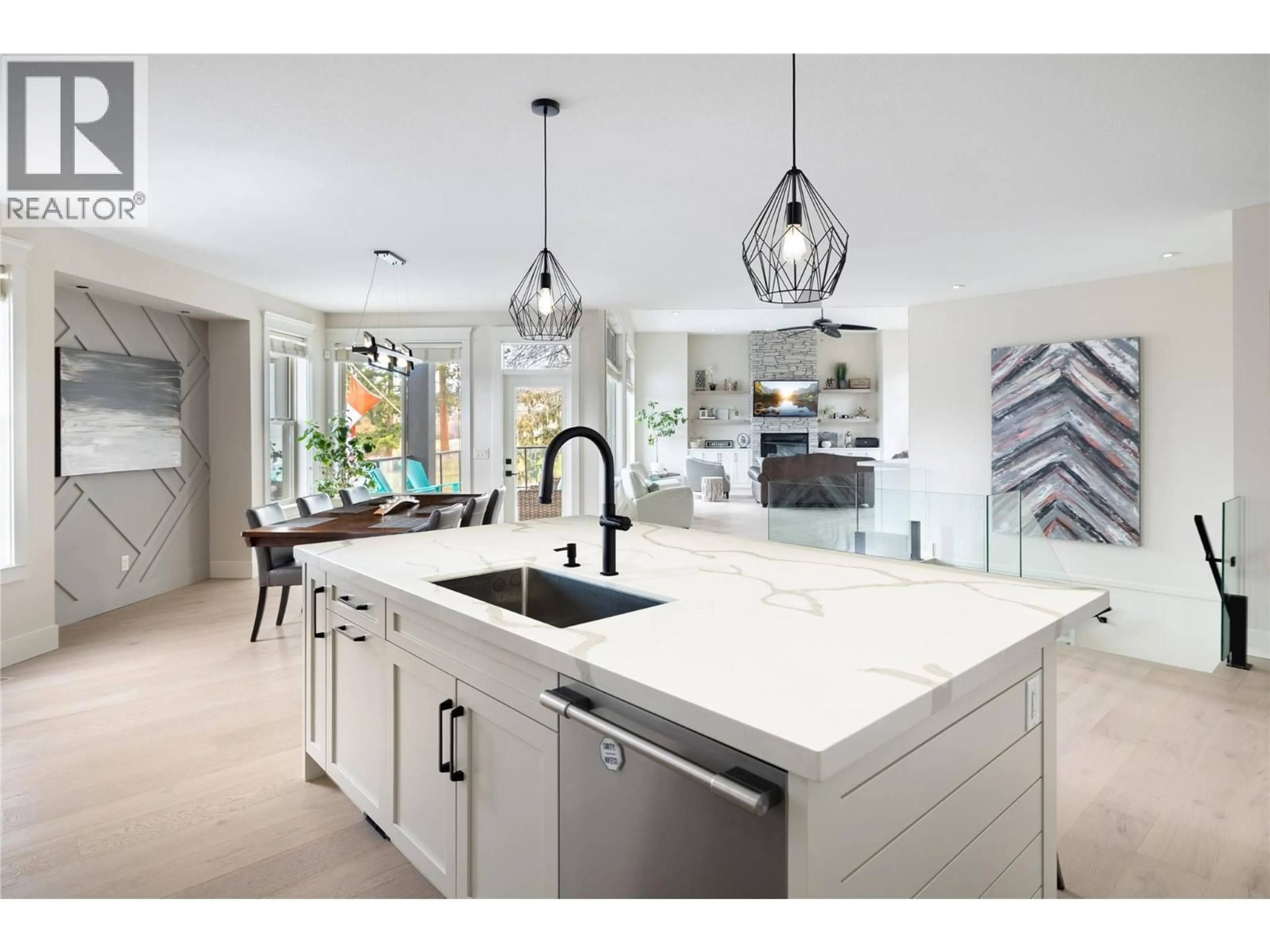 Contemporary kitchen, ceramic/tile floor for 4455 SHERWOOD COURT, Kelowna British Columbia V1W1E7