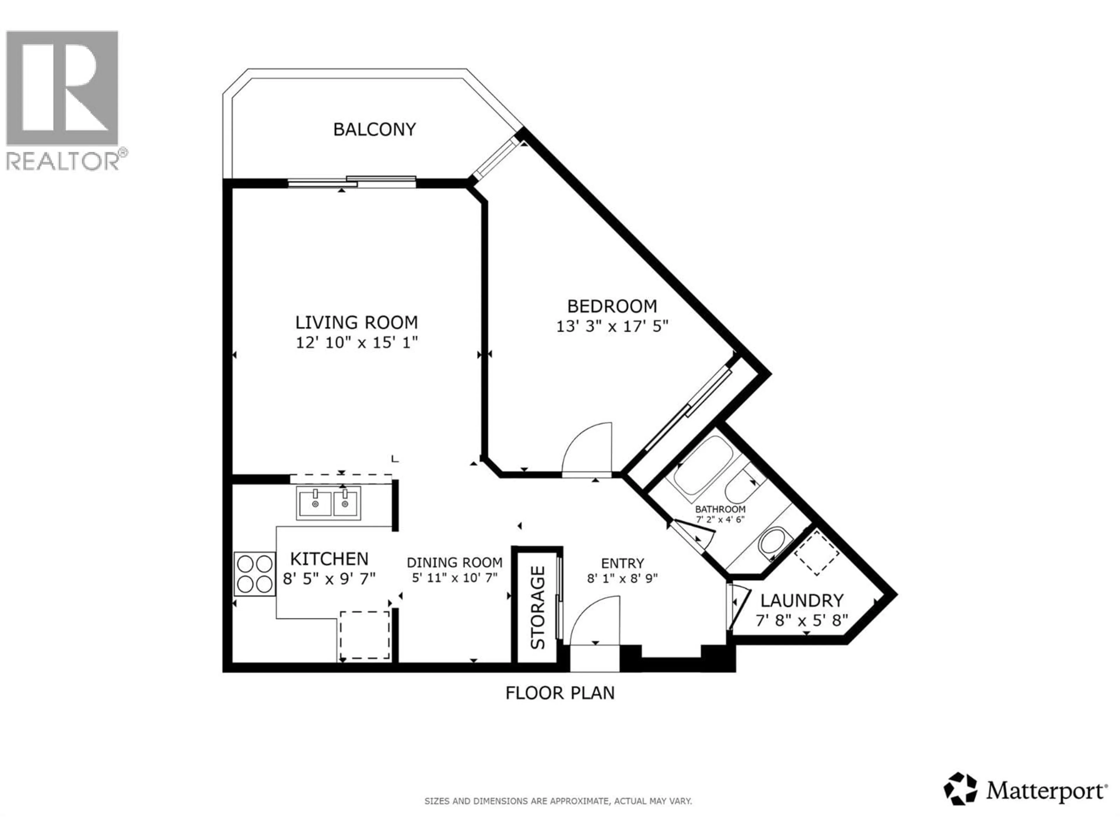 Floor plan for 218 - 255 AURORA CRESCENT, Kelowna British Columbia V1X7L8