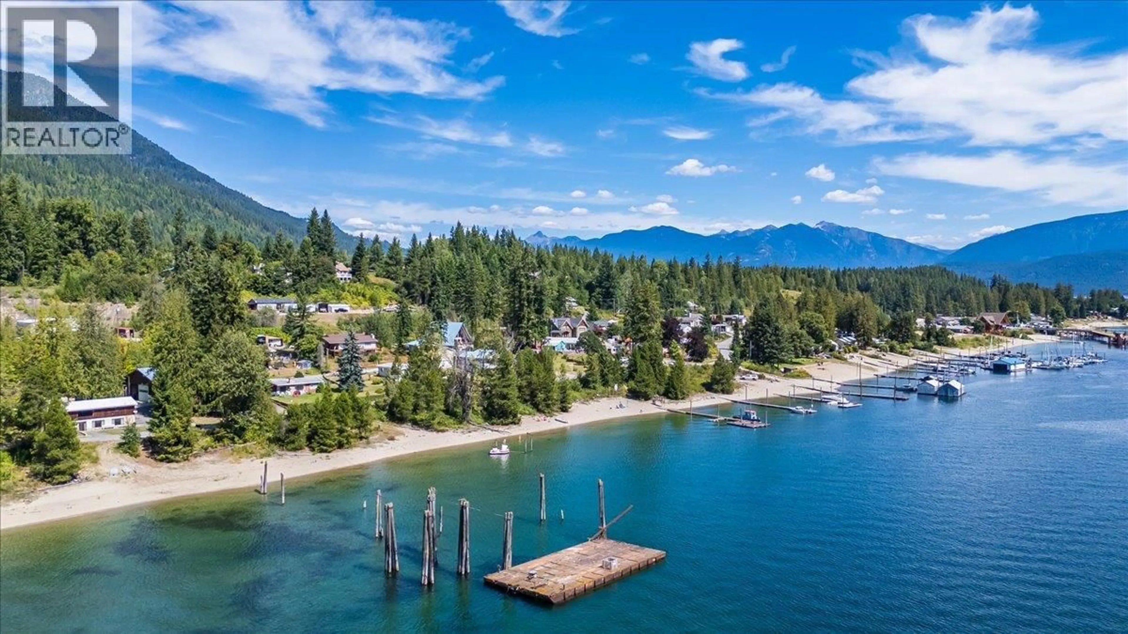 A pic from outside/outdoor area/front of a property/back of a property/a pic from drone, water/lake/river/ocean view for 7961 BALFOUR WHARF ROAD, Balfour British Columbia V0G1C0