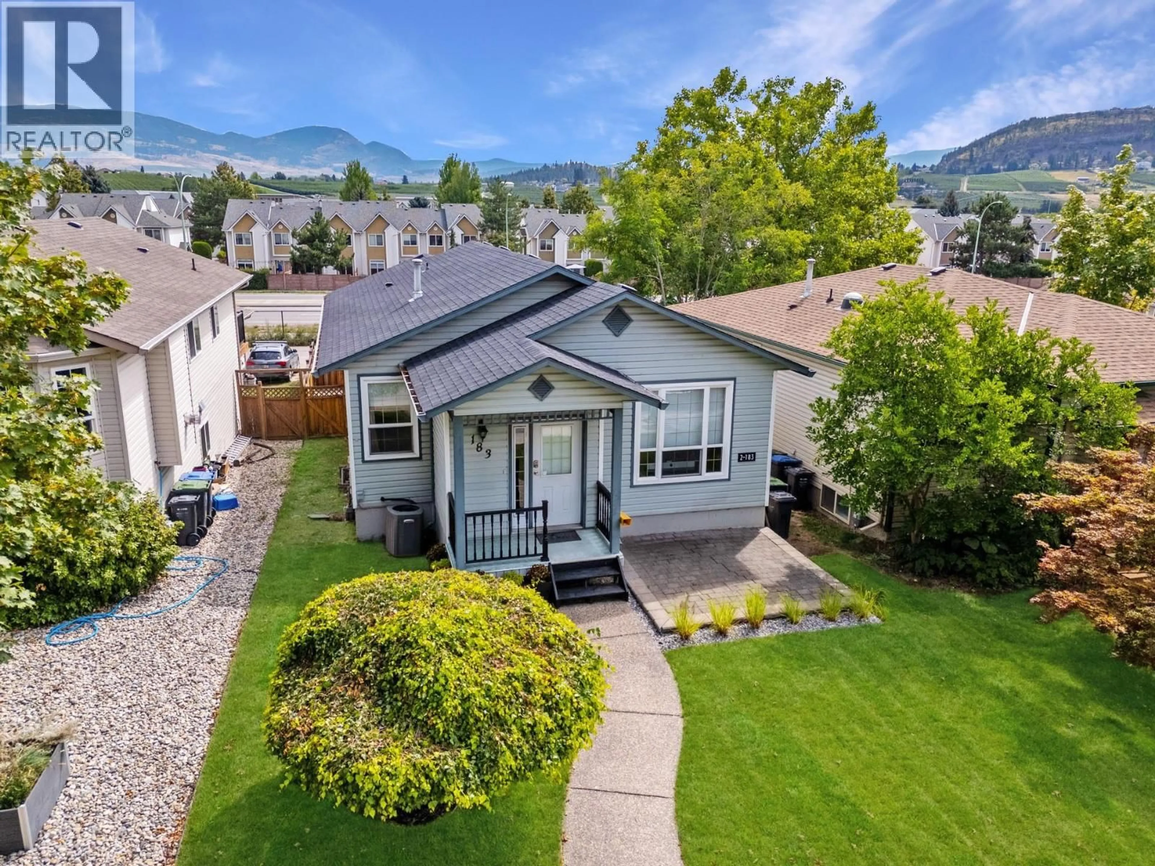 A pic from outside/outdoor area/front of a property/back of a property/a pic from drone, mountain view for 183 RITCHIE COURT, Kelowna British Columbia V1V2A8