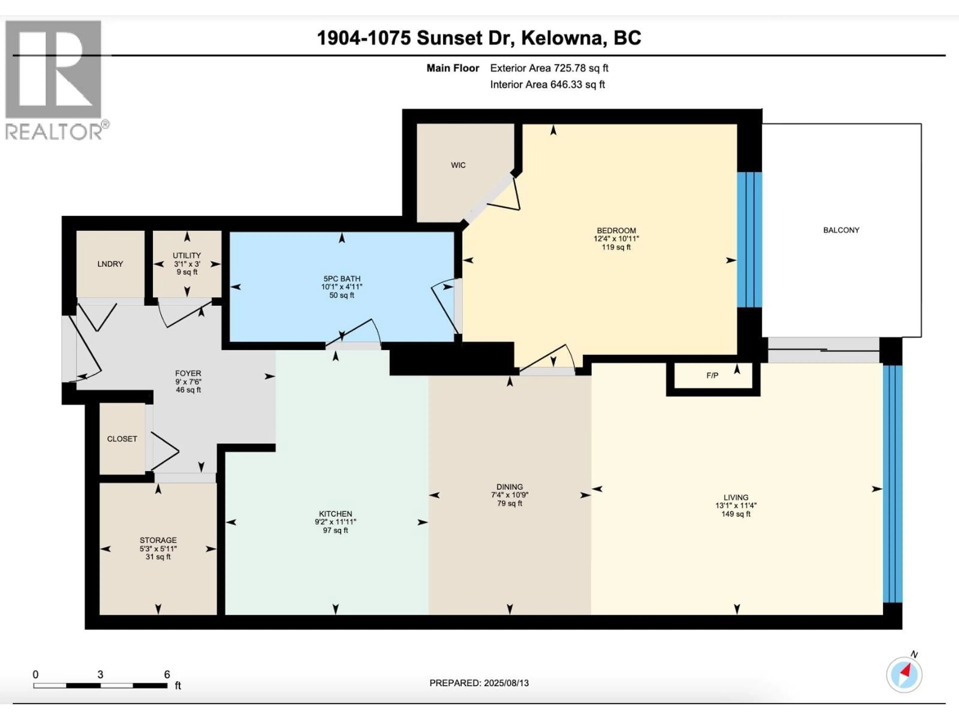 Floor plan for 1904 - 1075 SUNSET DRIVE, Kelowna British Columbia V1Y9Y9