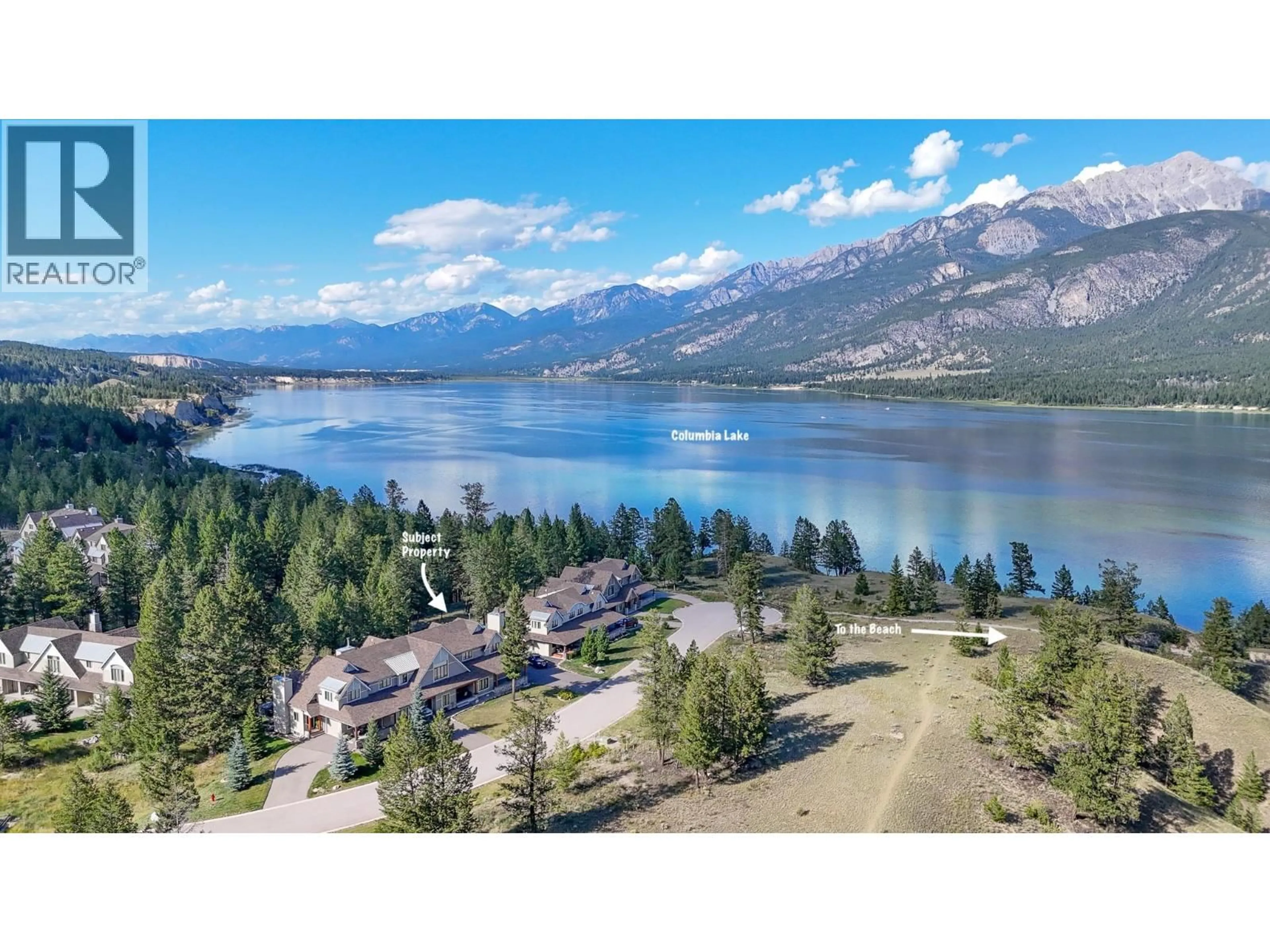 A pic from outside/outdoor area/front of a property/back of a property/a pic from drone, water/lake/river/ocean view for 30 - 6800 COLUMBIA LAKE ROAD, Fairmont Hot Springs British Columbia V0B1L2