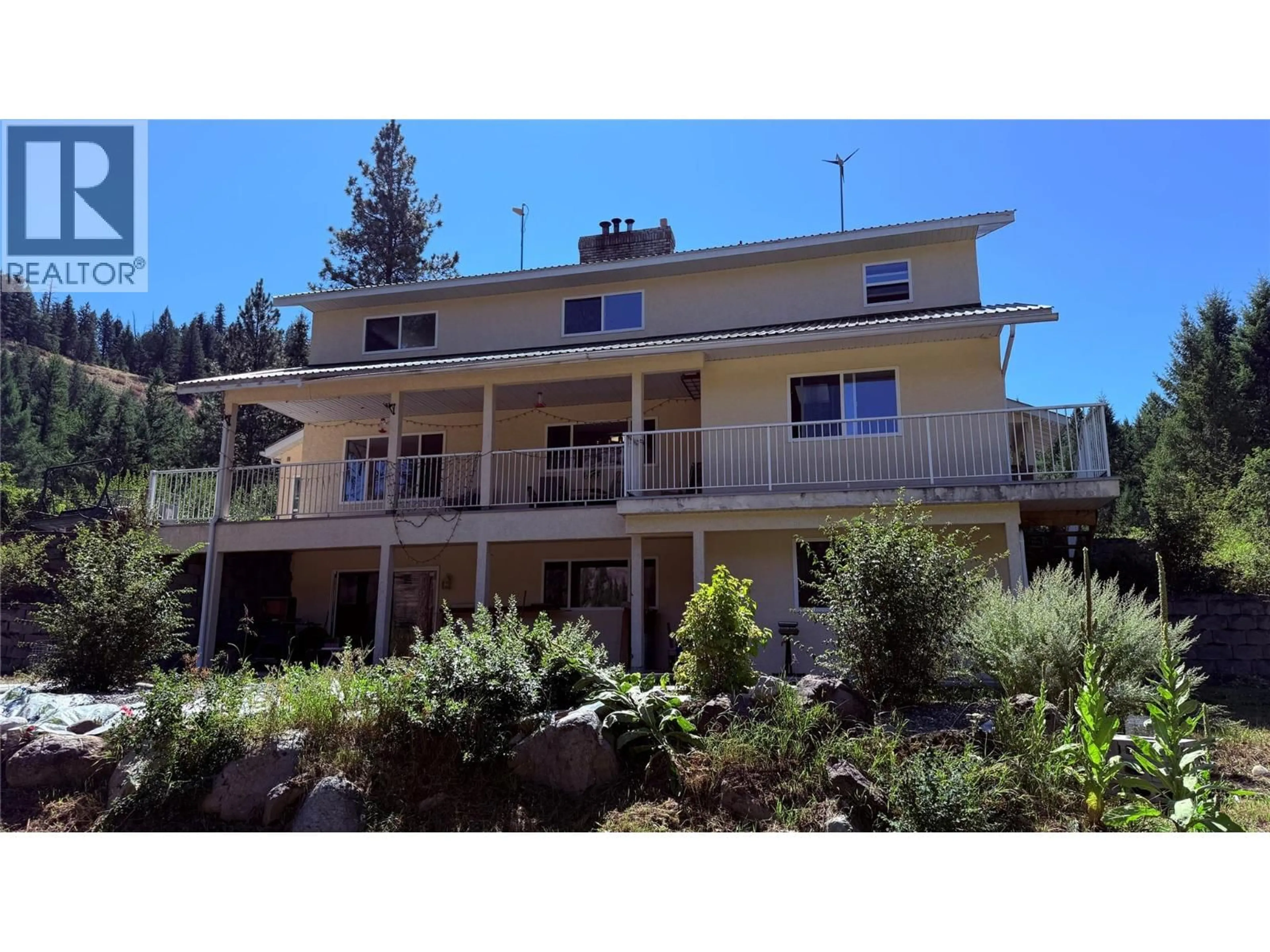 A pic from outside/outdoor area/front of a property/back of a property/a pic from drone, unknown for 3300 MYERS CREEK ROAD, Midway British Columbia V0H1M0