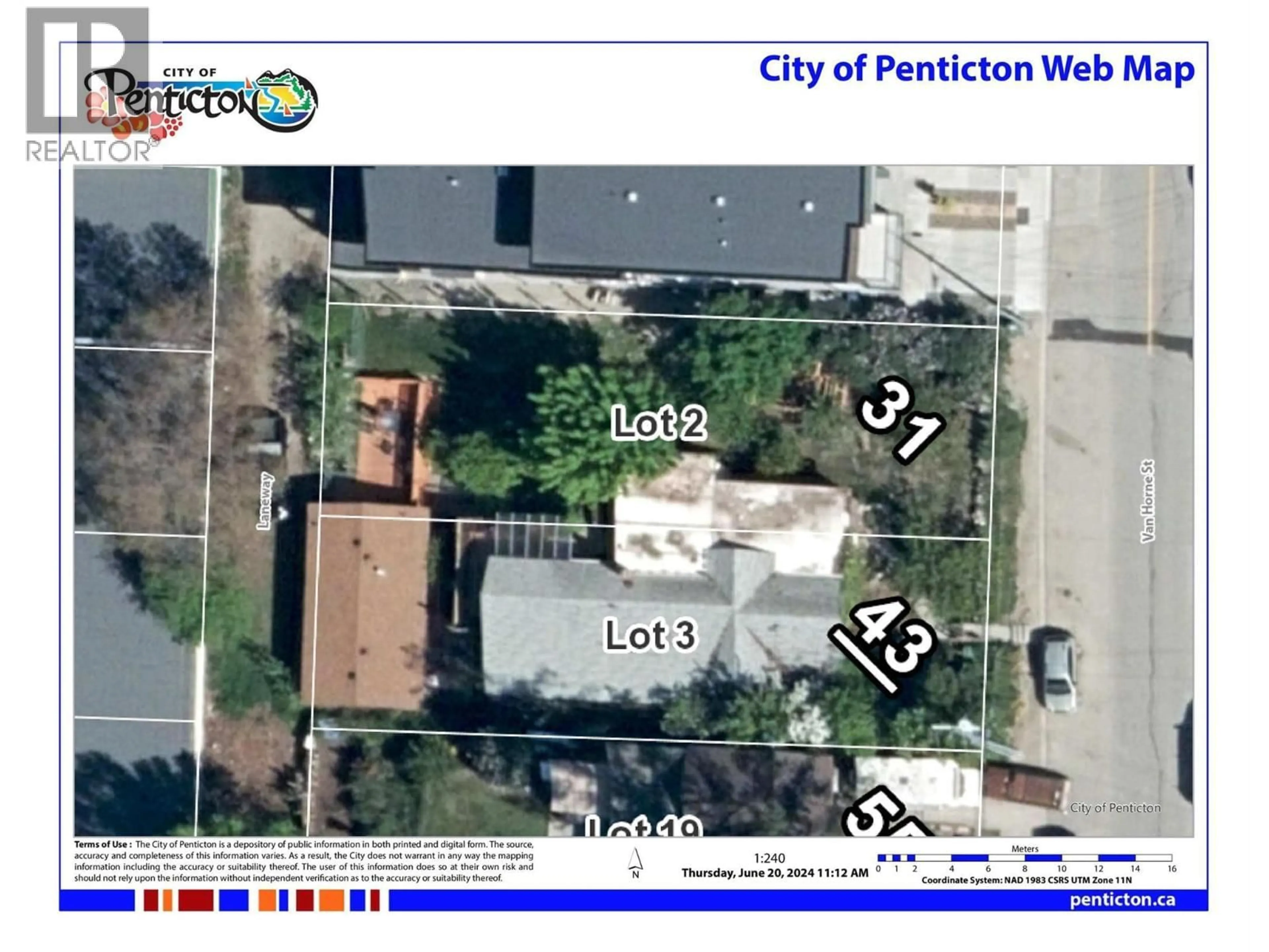 A pic from outside/outdoor area/front of a property/back of a property/a pic from drone, city buildings view from balcony for 43 VAN HORNE STREET, Penticton British Columbia V2A4J9