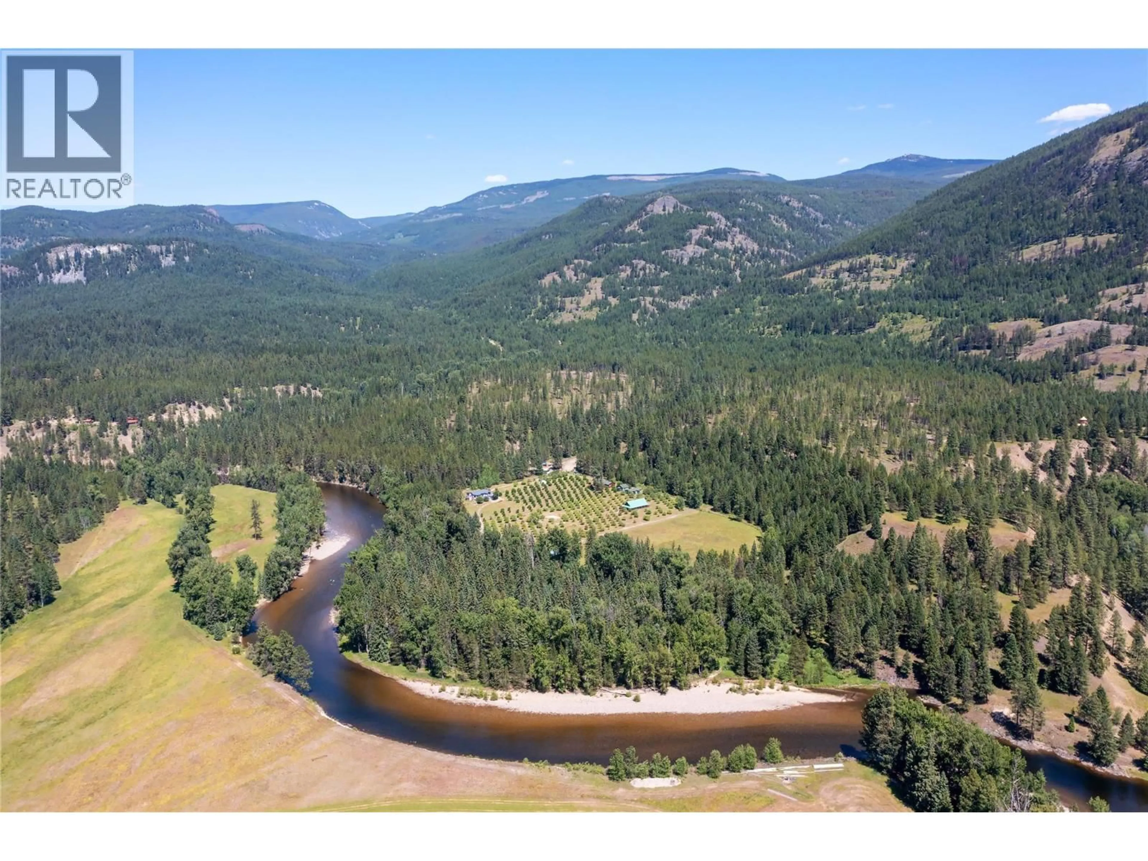 A pic from outside/outdoor area/front of a property/back of a property/a pic from drone, water/lake/river/ocean view for 6055 KETTLE RIVER FOREST SERVICE ROAD EAST, Westbridge British Columbia V0H1Y0