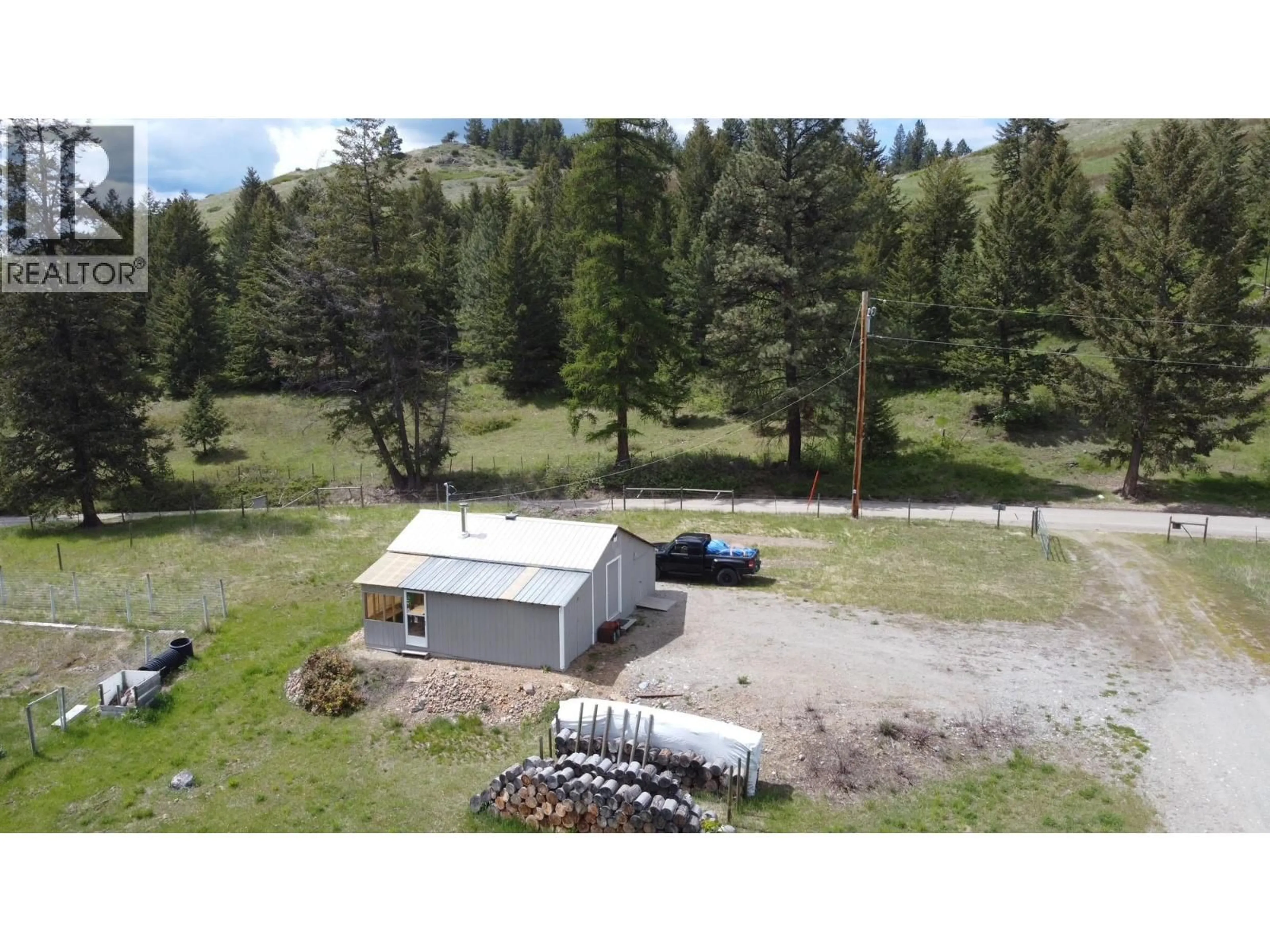 A pic from outside/outdoor area/front of a property/back of a property/a pic from drone, unknown for 1470 MCCARRON CREEK ROAD, Greenwood British Columbia V0H1J0