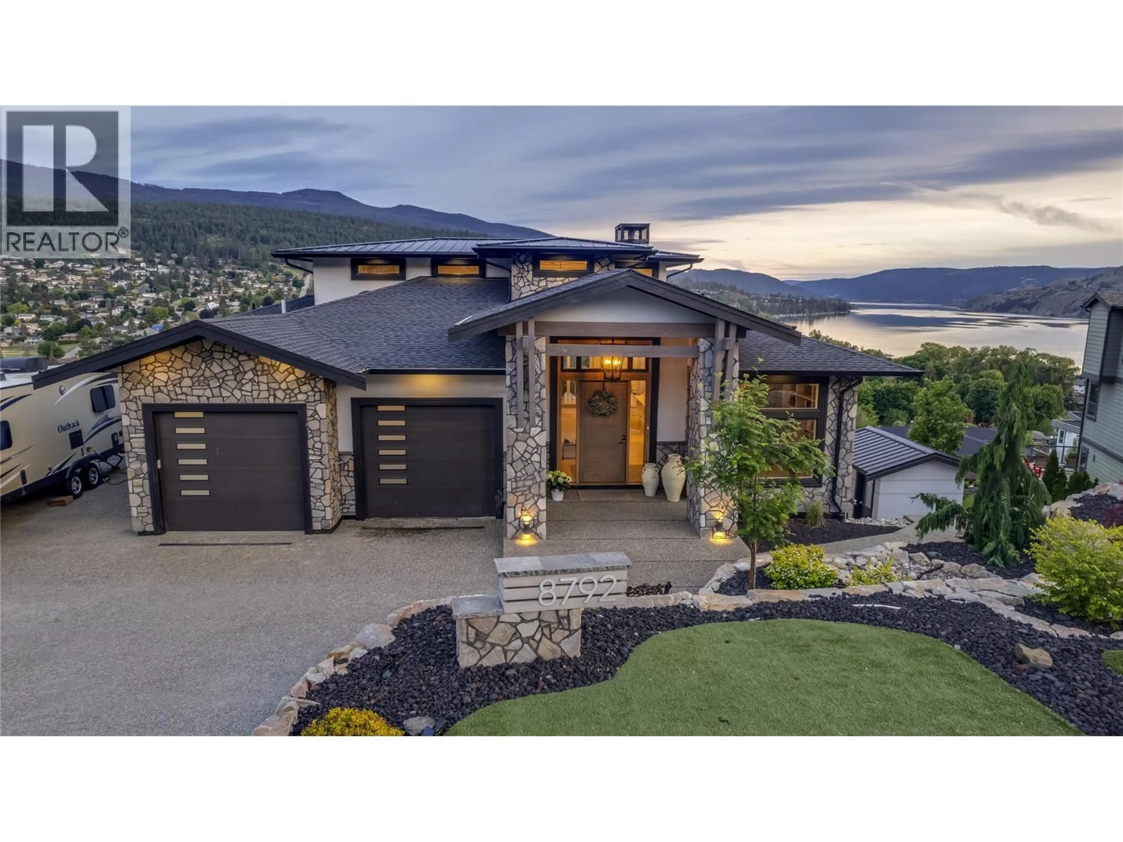 Home with vinyl exterior material, water/lake/river/ocean view for 8792 CORTLAND PLACE, Coldstream British Columbia V1B4B8