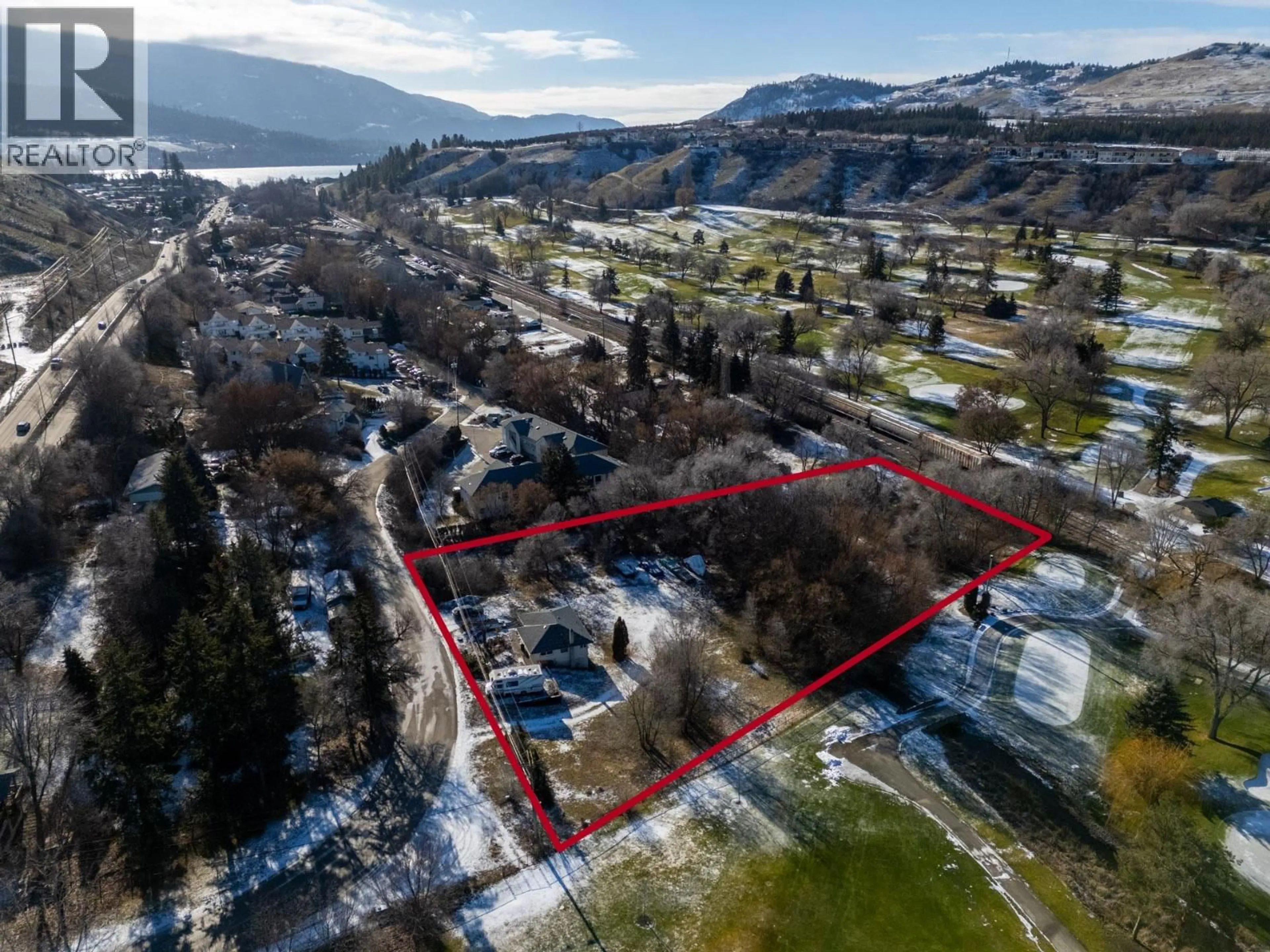 A pic from outside/outdoor area/front of a property/back of a property/a pic from drone, water/lake/river/ocean view for 608 BROWNE ROAD, Vernon British Columbia V1T7M1