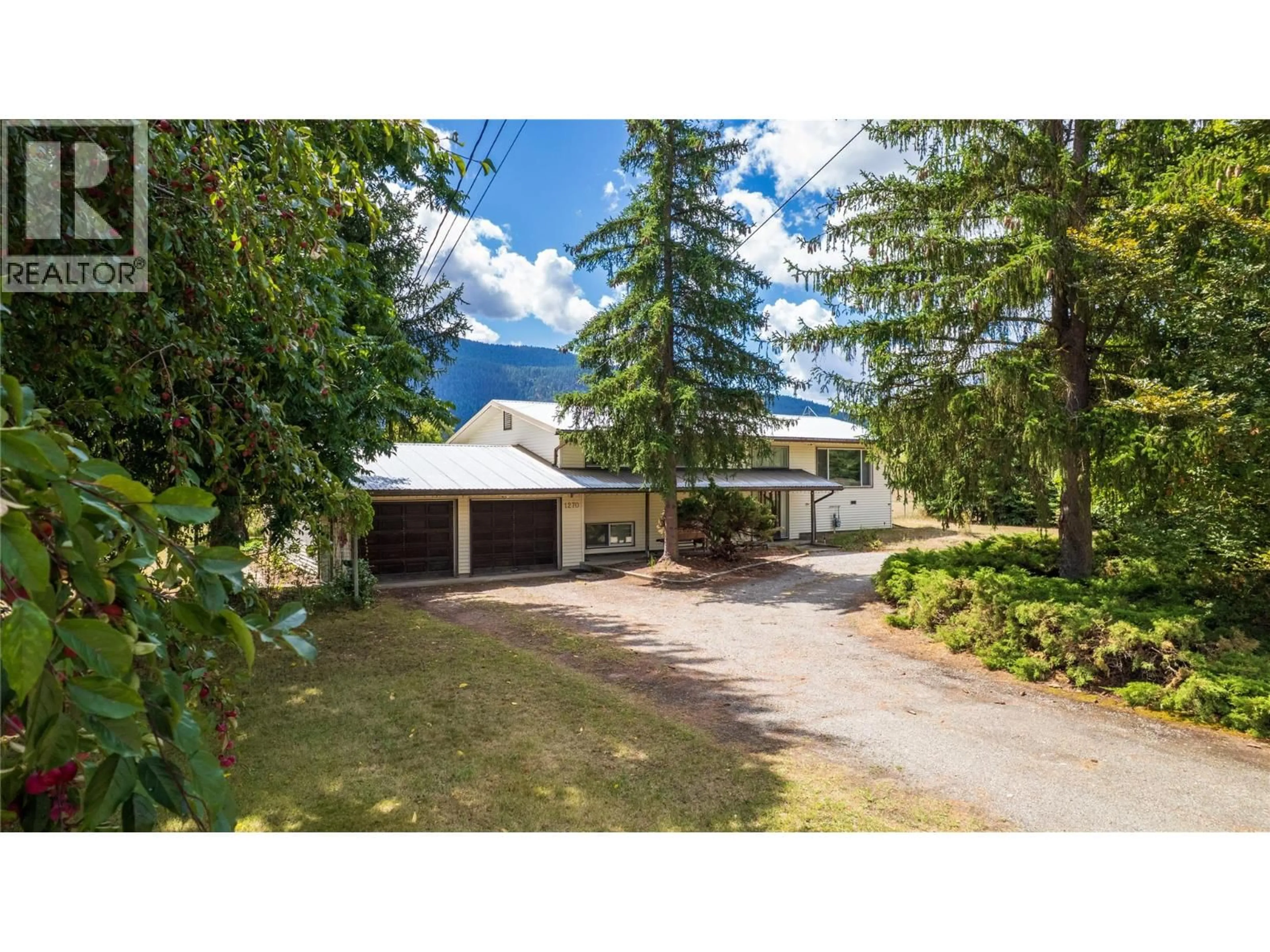A pic from outside/outdoor area/front of a property/back of a property/a pic from drone, mountain view for 1270 59 AVENUE, Grand Forks British Columbia V0H1H0