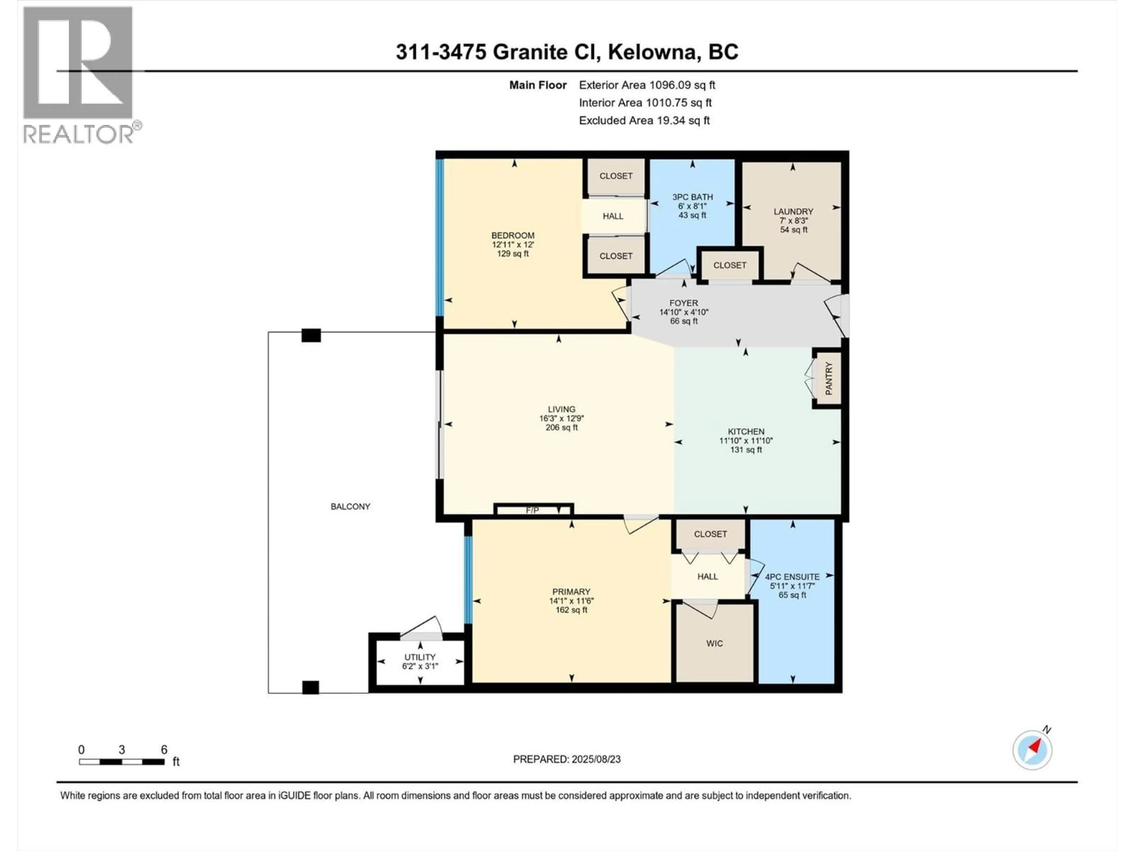 Floor plan for 311 - 3475 GRANITE CLOSE, Kelowna British Columbia V1V0B9
