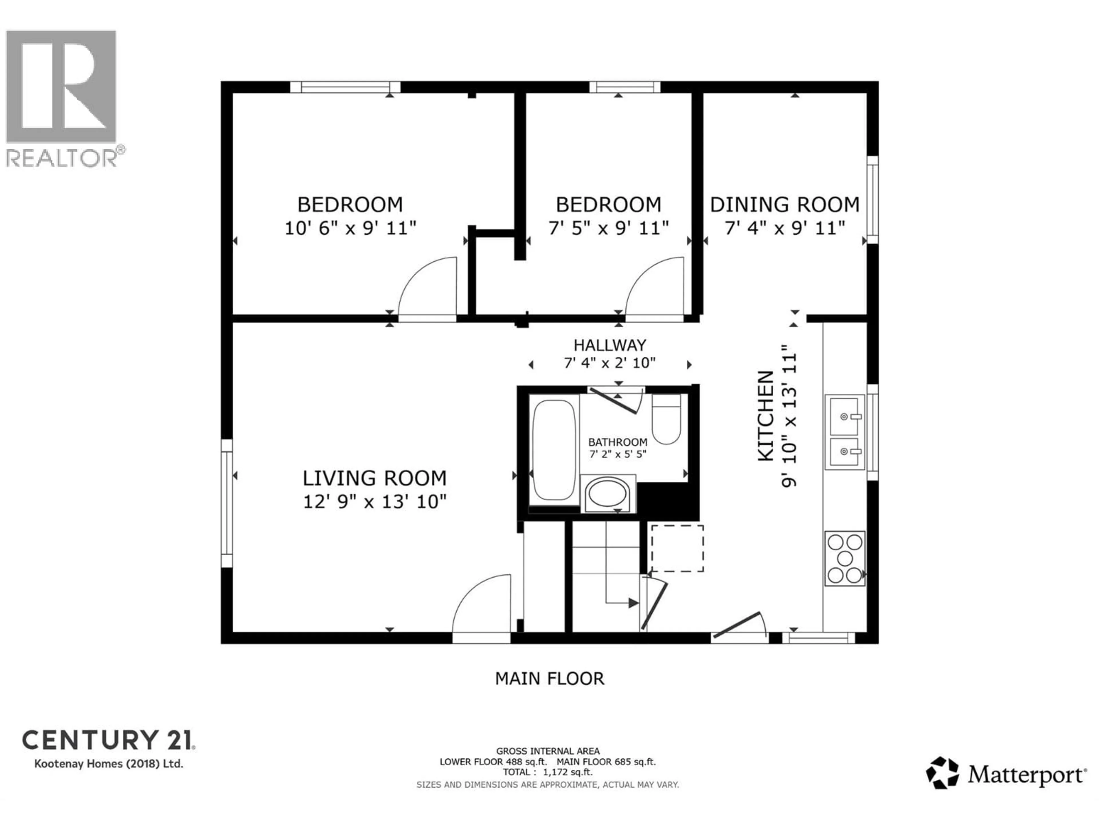 Floor plan for 533 TURNER STREET, Warfield British Columbia V1R2P6