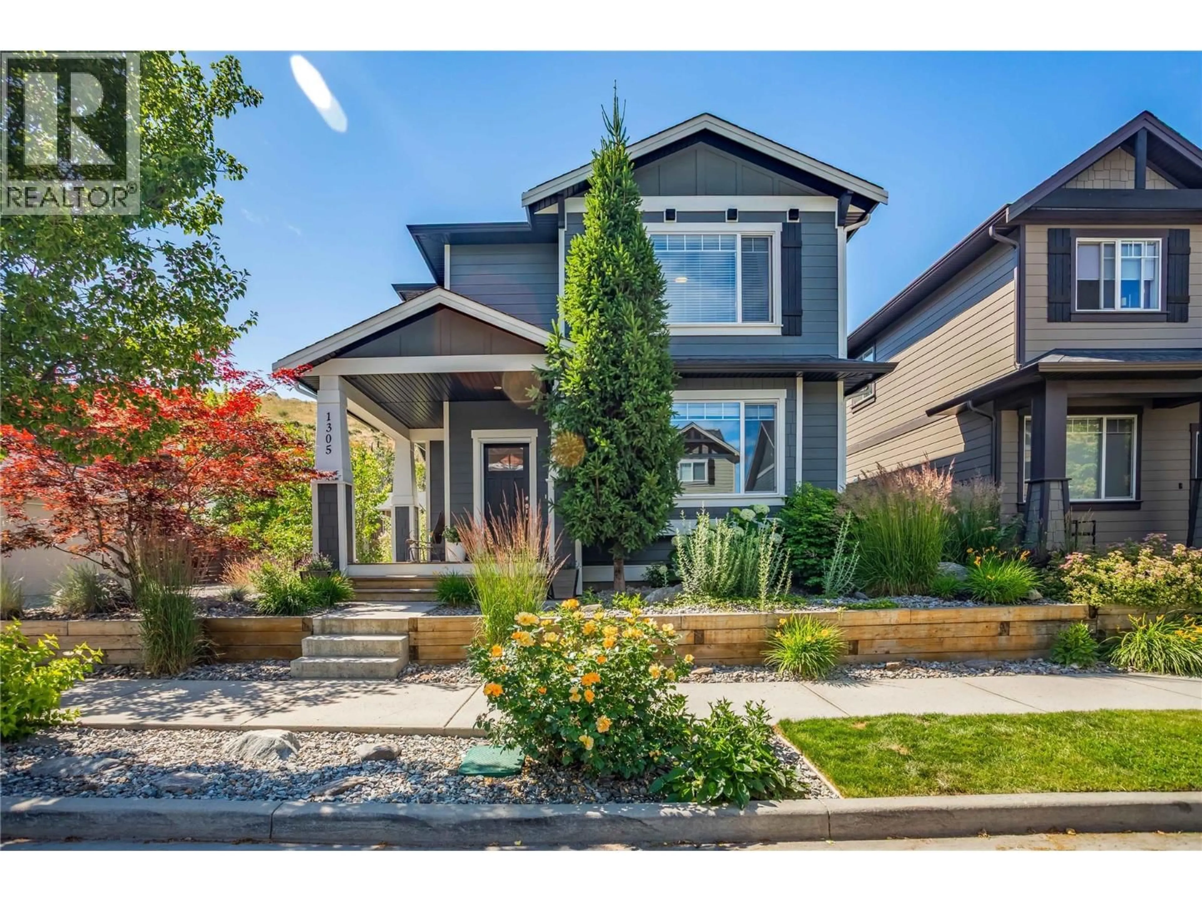Home with brick exterior material, street for 1305 BERGAMOT AVENUE, Kelowna British Columbia V1W5K7