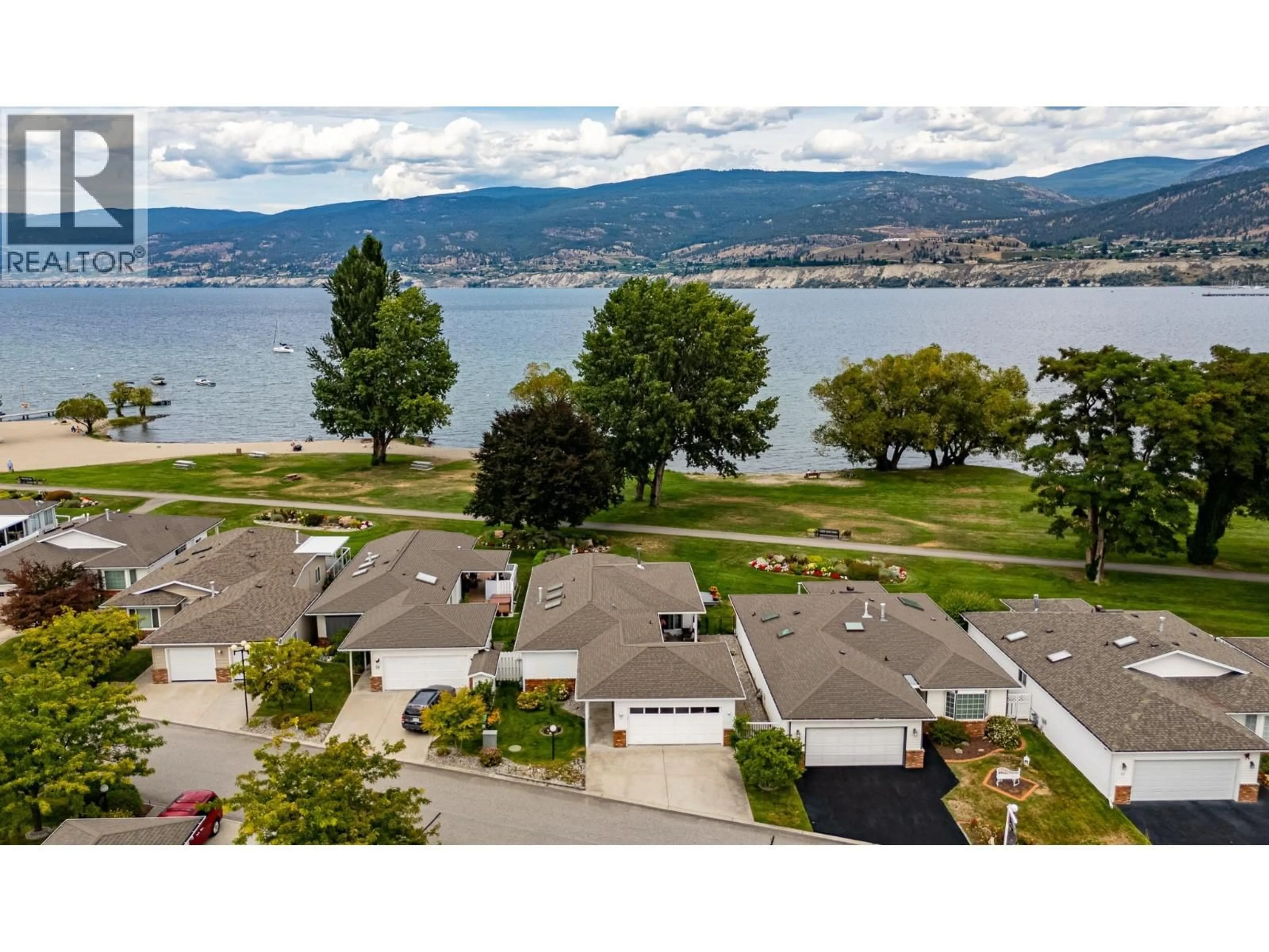 A pic from outside/outdoor area/front of a property/back of a property/a pic from drone, water/lake/river/ocean view for 57 KINGFISHER DRIVE, Penticton British Columbia V2A8K6