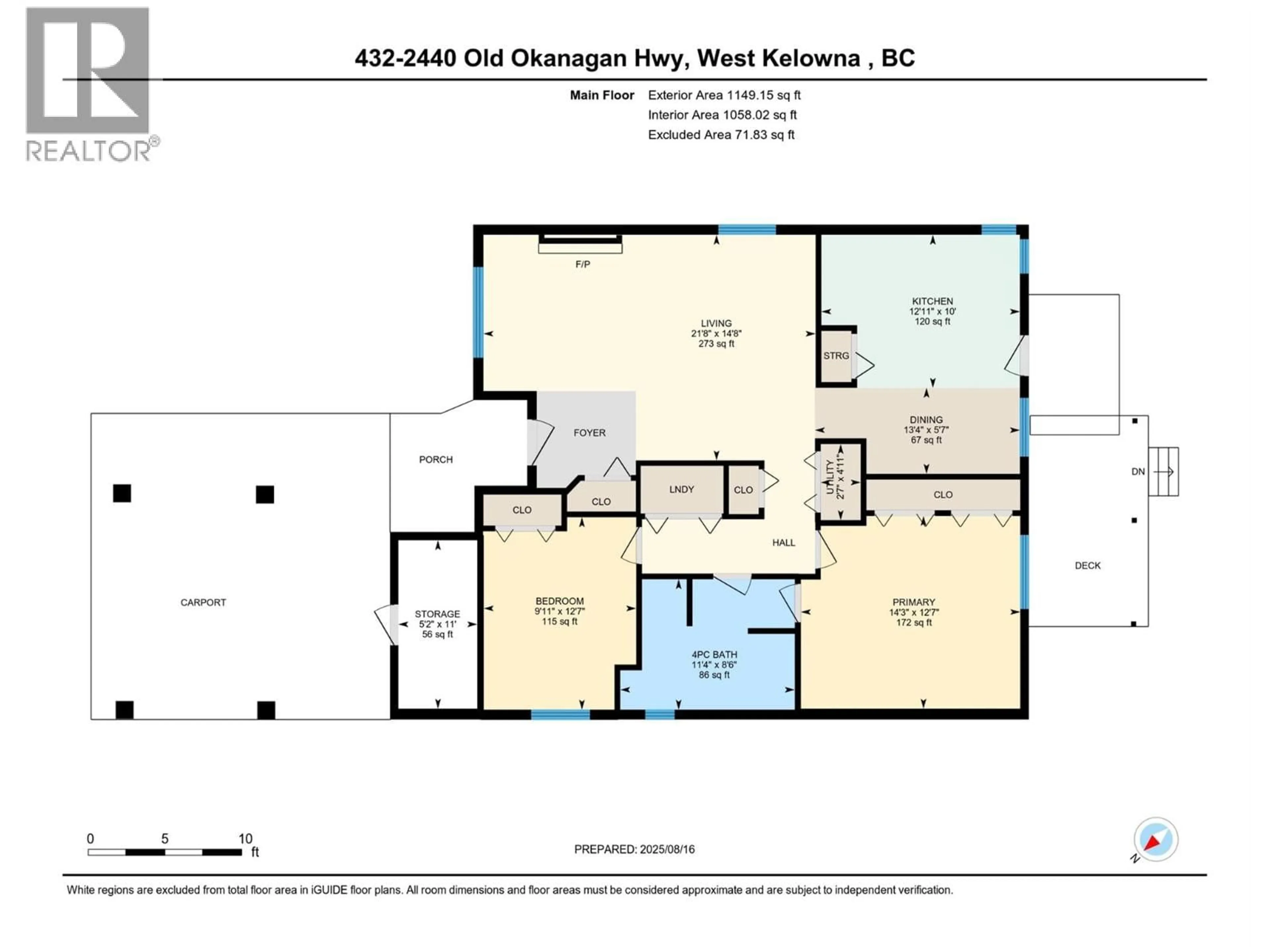 Floor plan for 432 - 2440 OLD OKANAGAN HIGHWAY, Westbank British Columbia V4T1X6