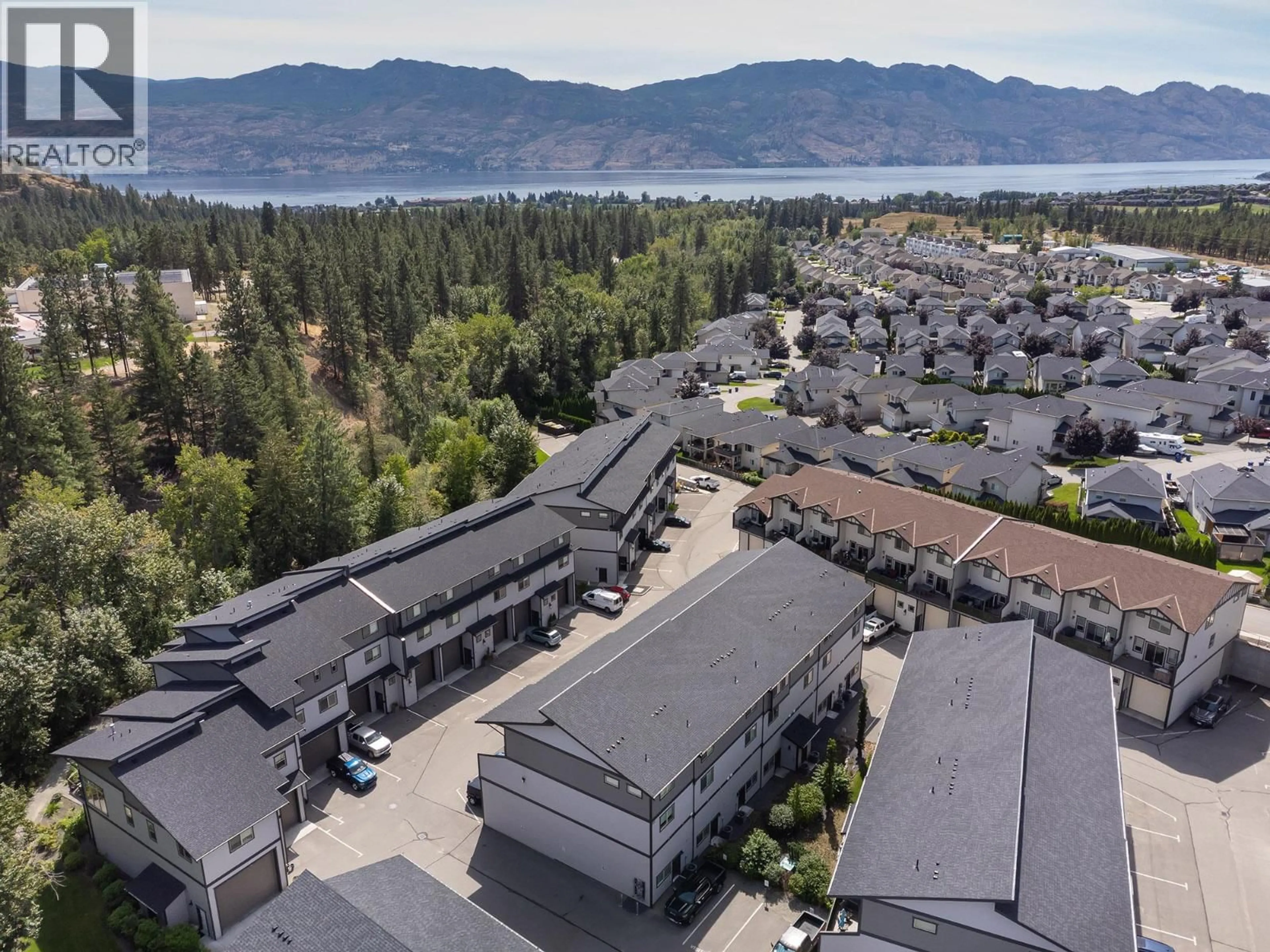 A pic from outside/outdoor area/front of a property/back of a property/a pic from drone, mountain view for 43 - 3359 COUGAR ROAD, West Kelowna British Columbia V4T3G1