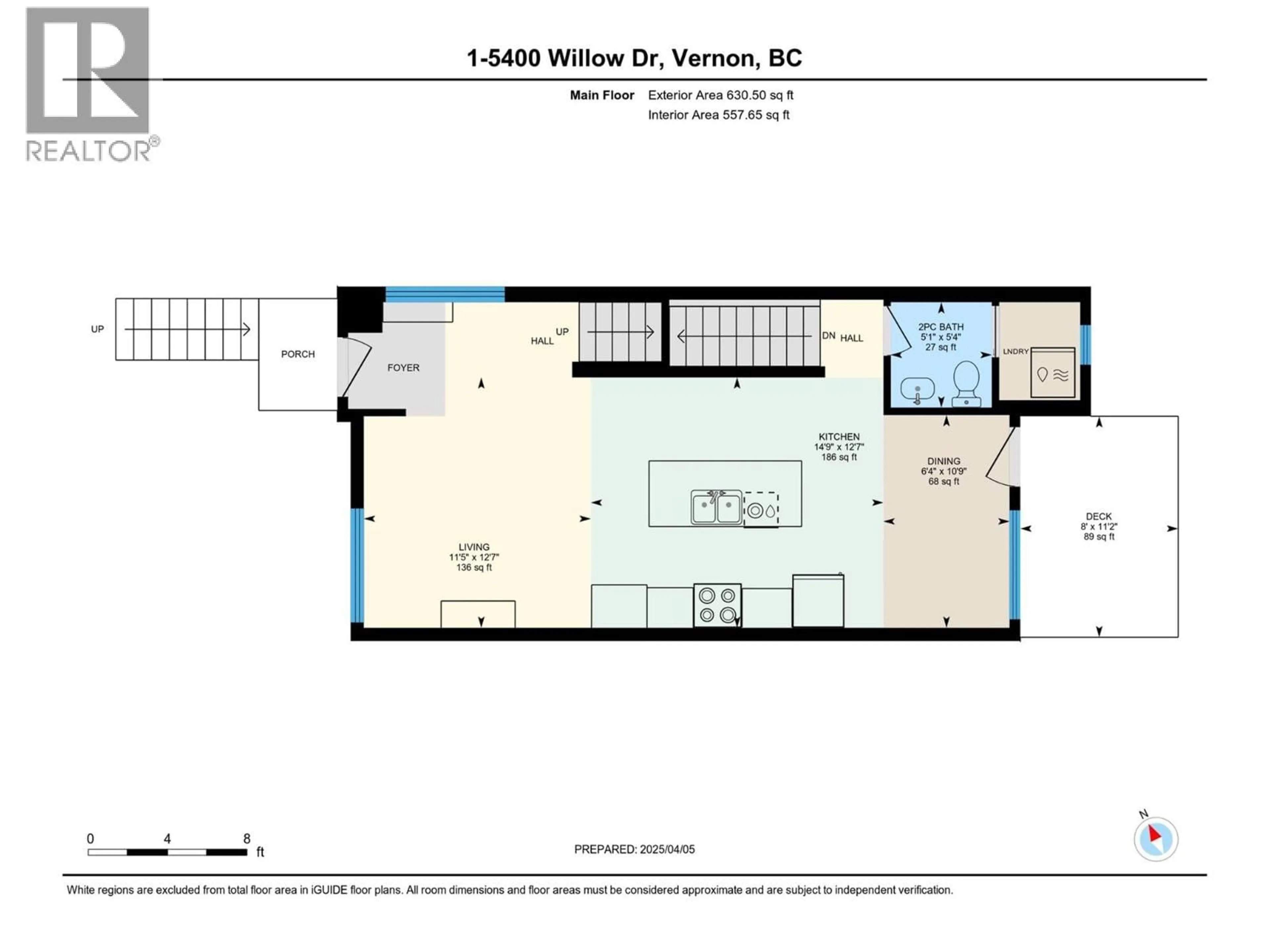 Floor plan for 1 - 5400 WILLOW DRIVE, Vernon British Columbia V1T7R3