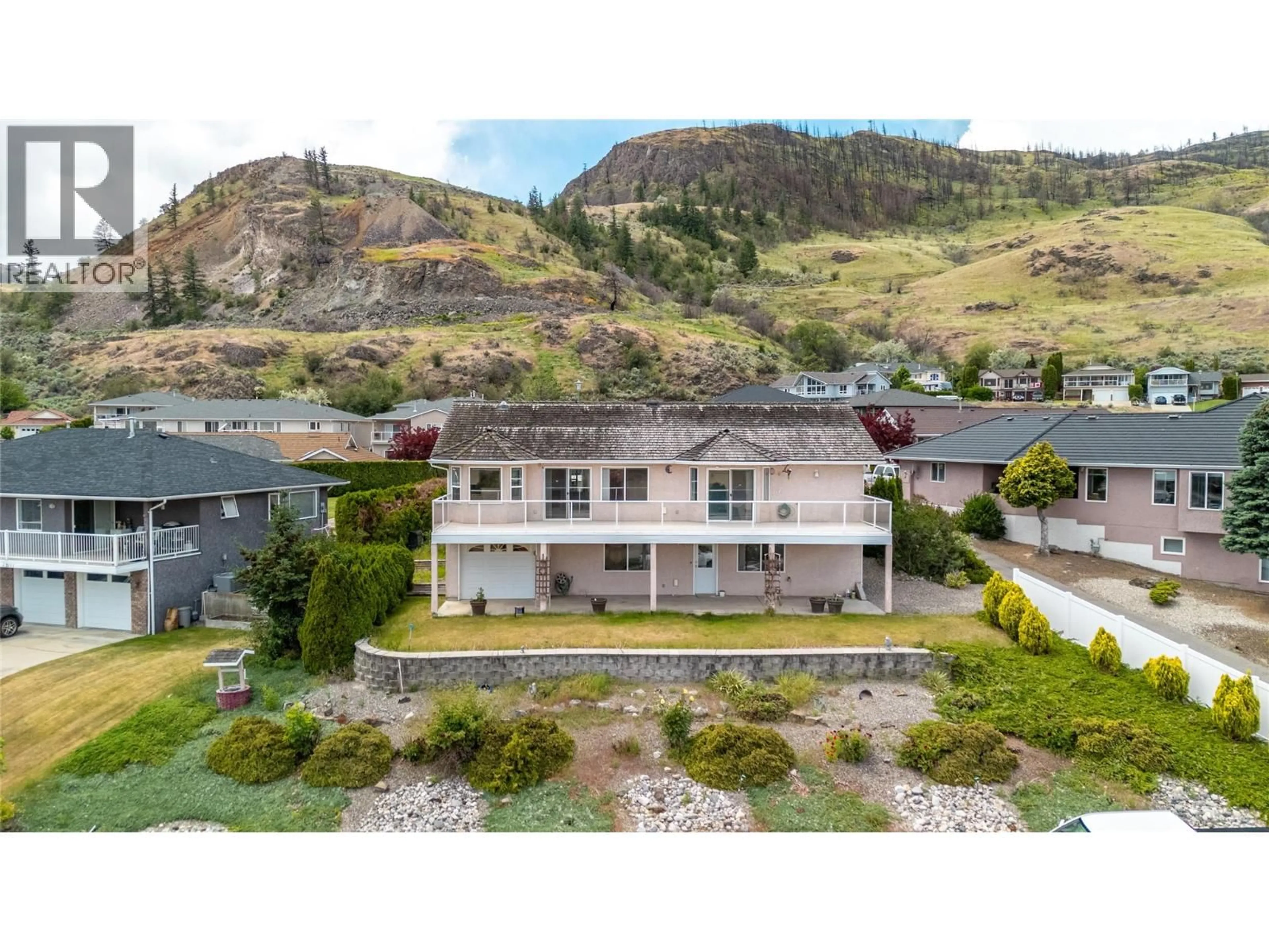 A pic from outside/outdoor area/front of a property/back of a property/a pic from drone, mountain view for 12113 GLEN ABBEY COURT, Osoyoos British Columbia V0H1V4