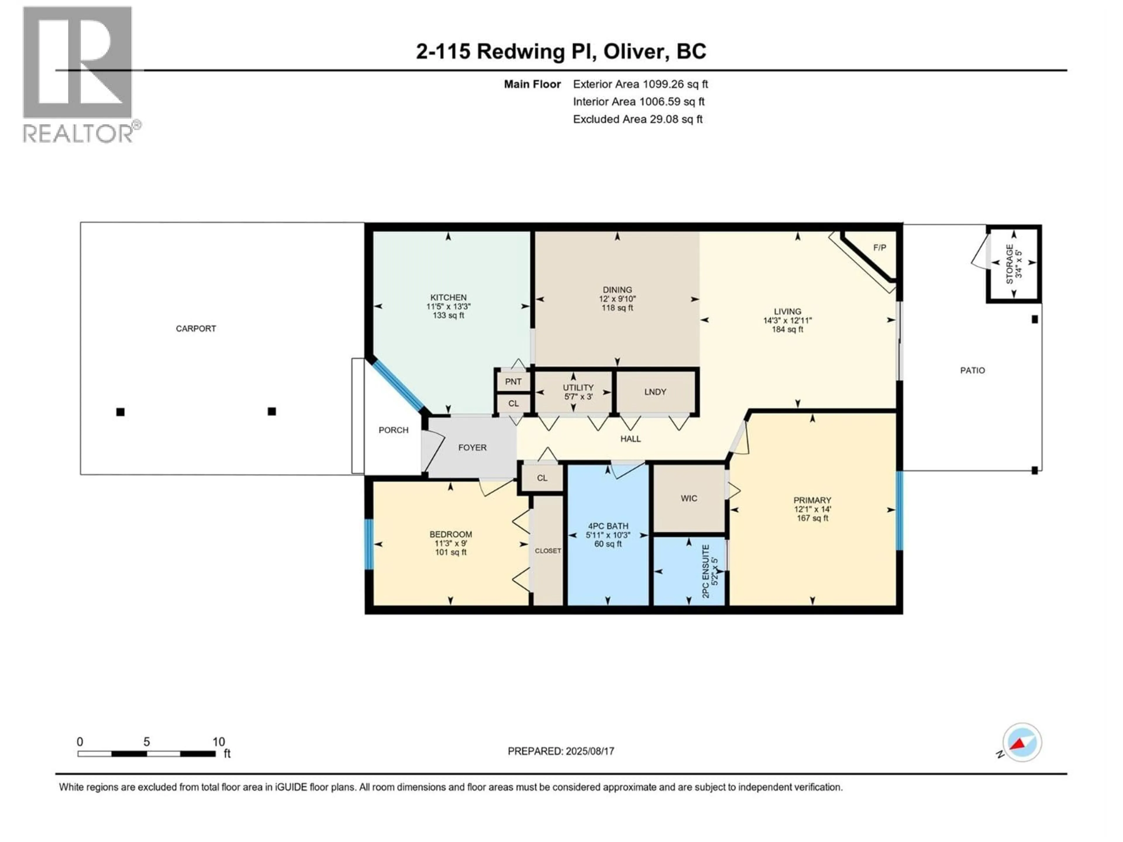 Floor plan for 2 - 115 REDWING PLACE, Oliver British Columbia V0H1T4