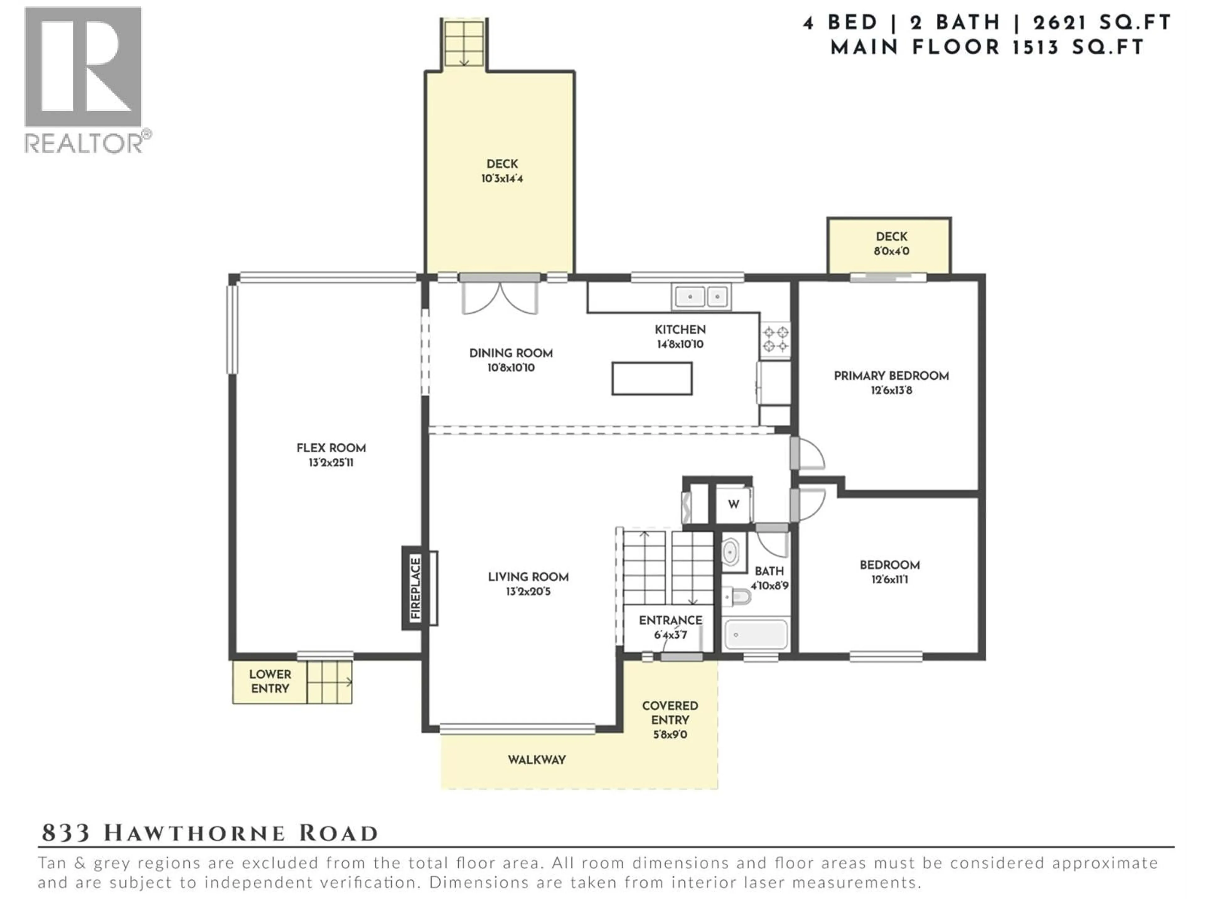 Floor plan for 833 HAWTHORNE ROAD, West Kelowna British Columbia V1Z1N5