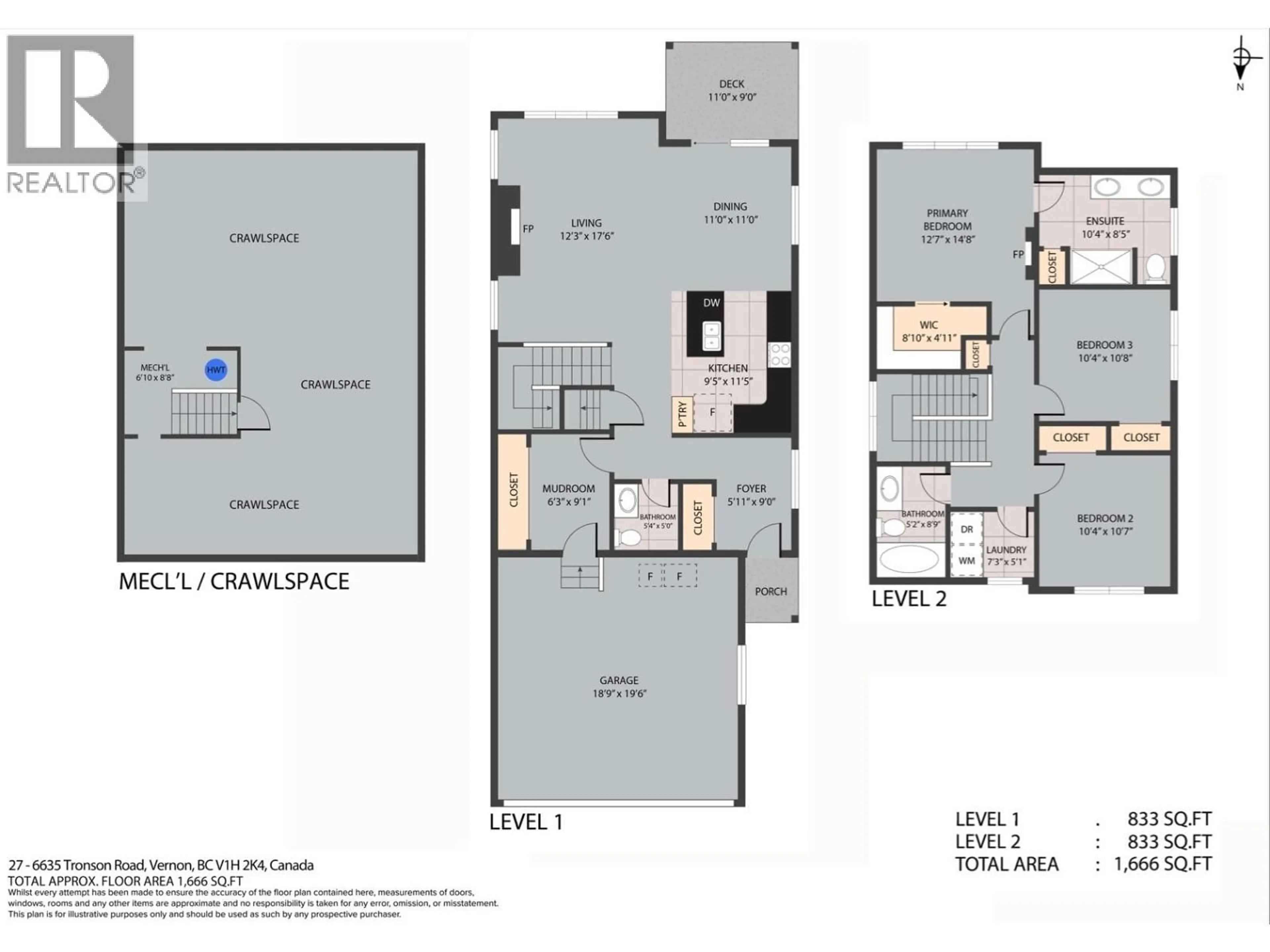 Floor plan for 27 - 6635 TRONSON ROAD, Vernon British Columbia V1H2K4
