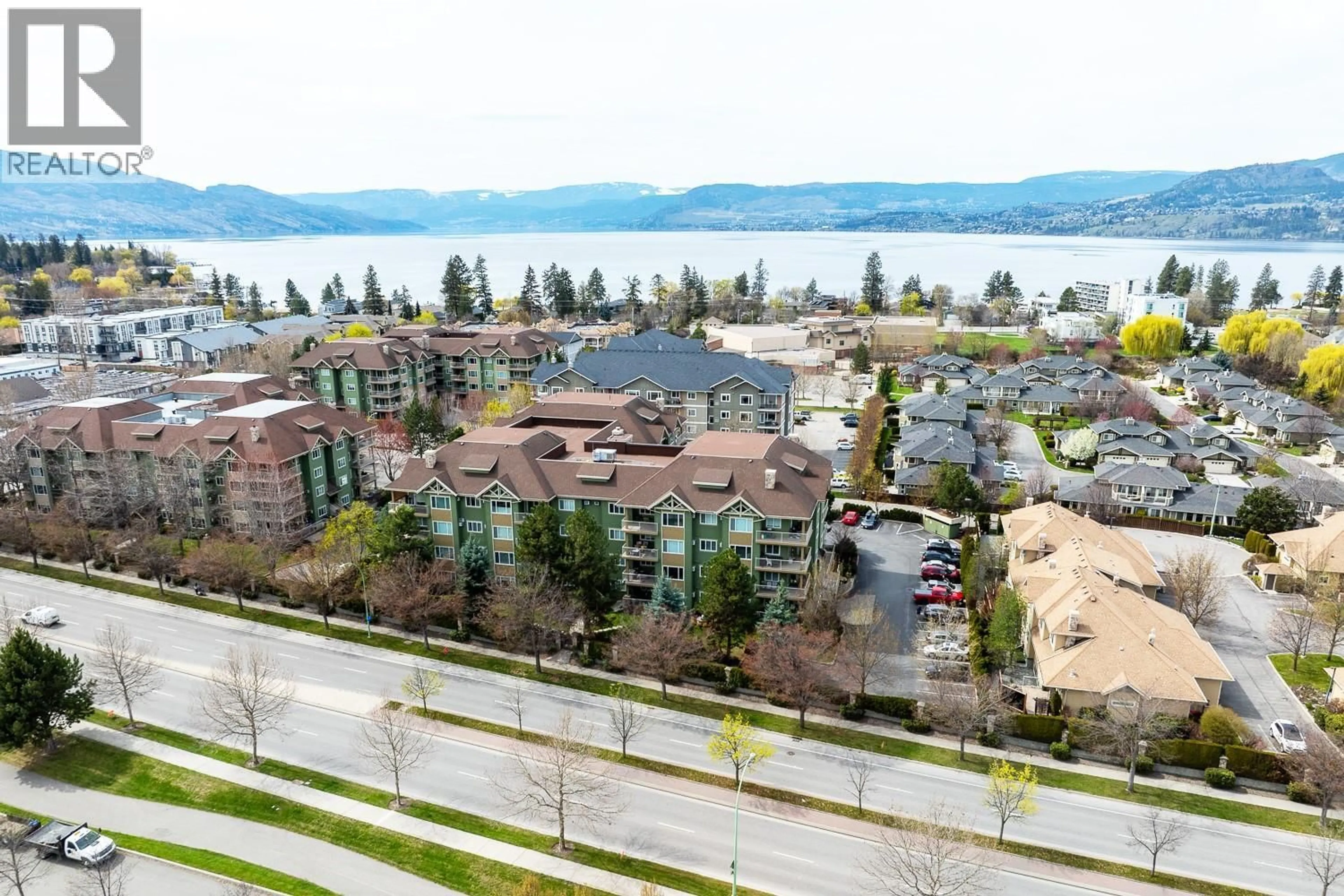 A pic from outside/outdoor area/front of a property/back of a property/a pic from drone, water/lake/river/ocean view for 201 - 688 LEQUIME ROAD, Kelowna British Columbia V1W1A6