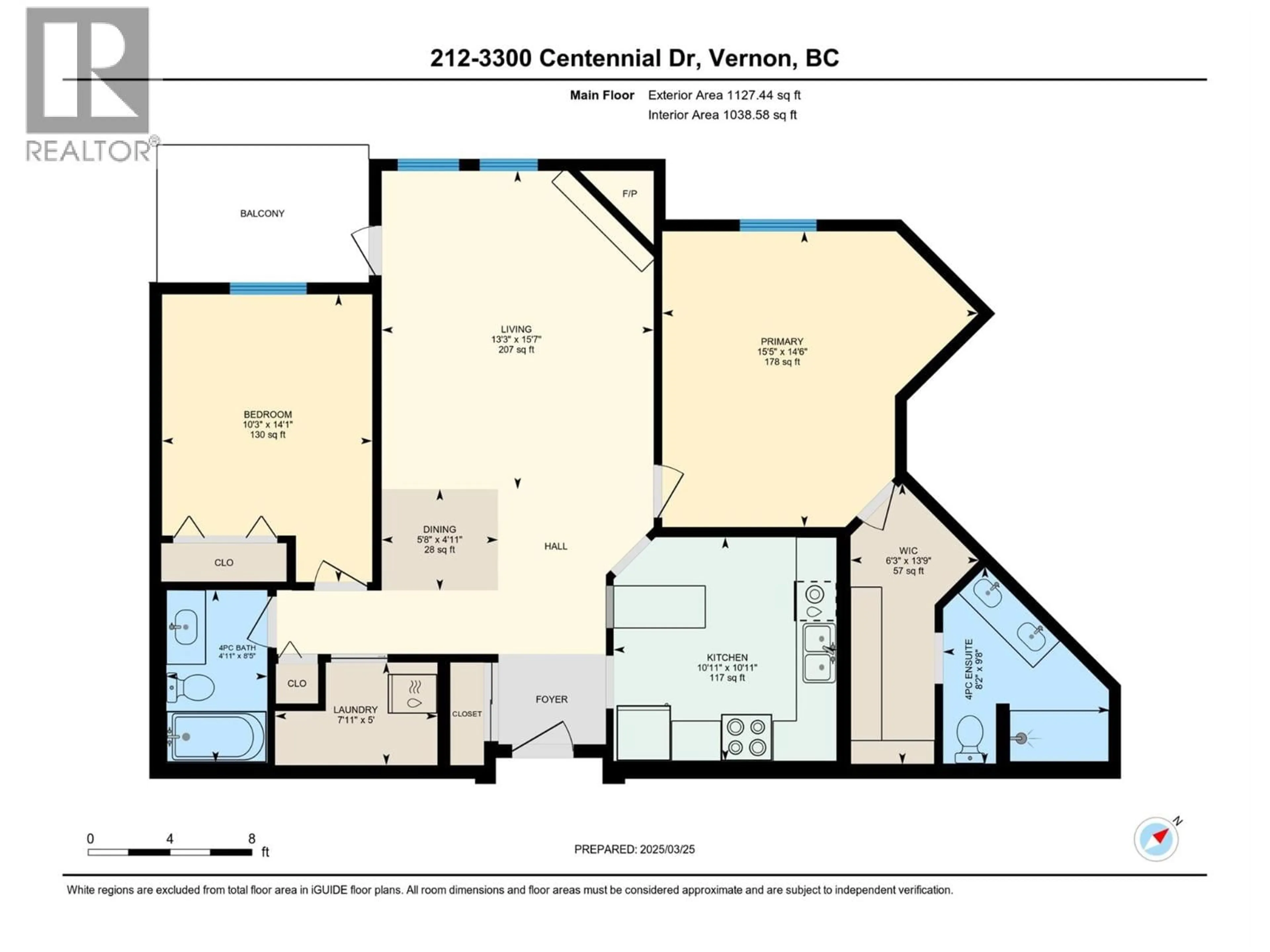 Floor plan for 212 - 3300 CENTENNIAL DRIVE, Vernon British Columbia V1T9M5