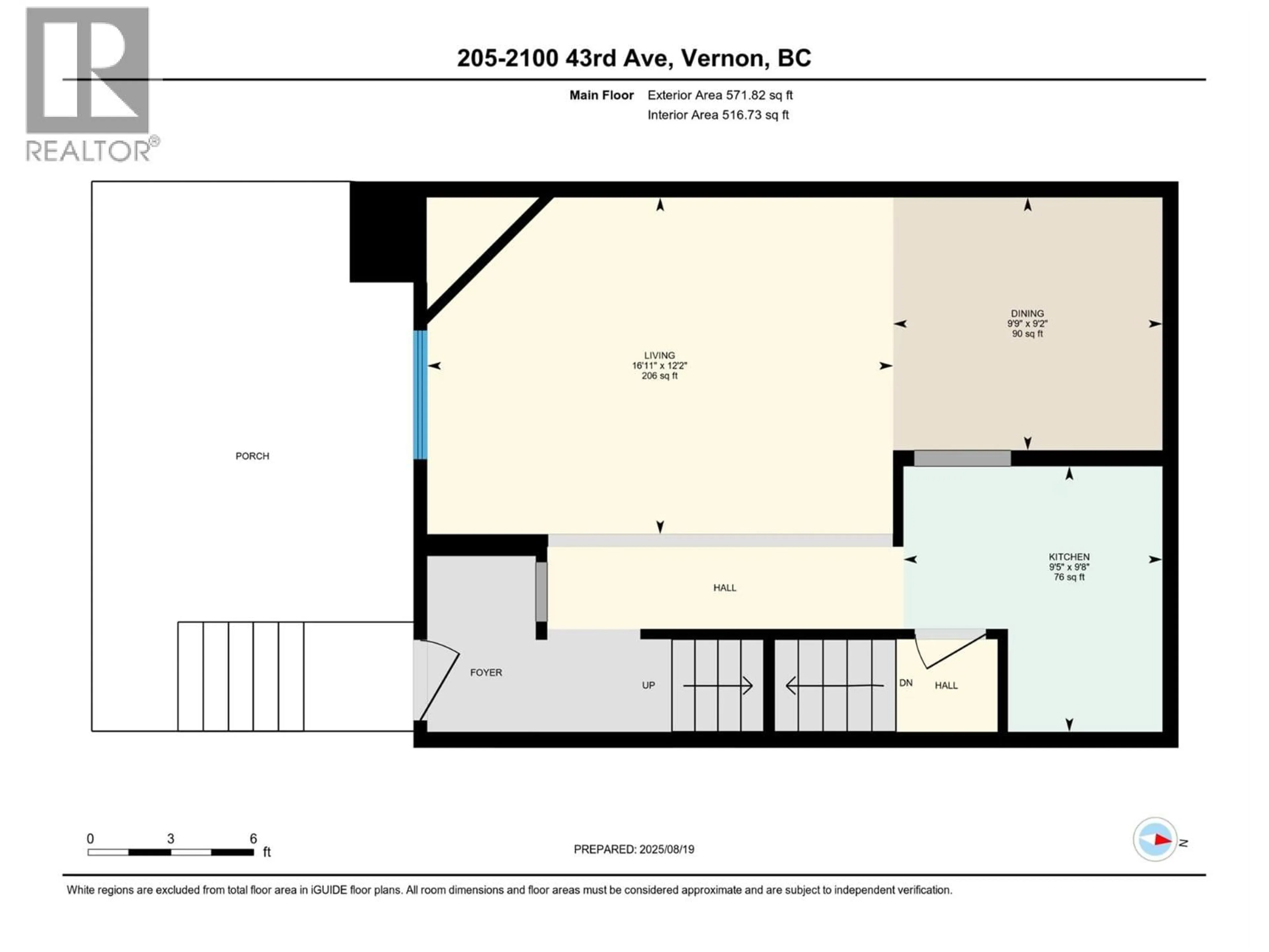 Floor plan for 205 - 2100 43 AVENUE, Vernon British Columbia V1T3K5