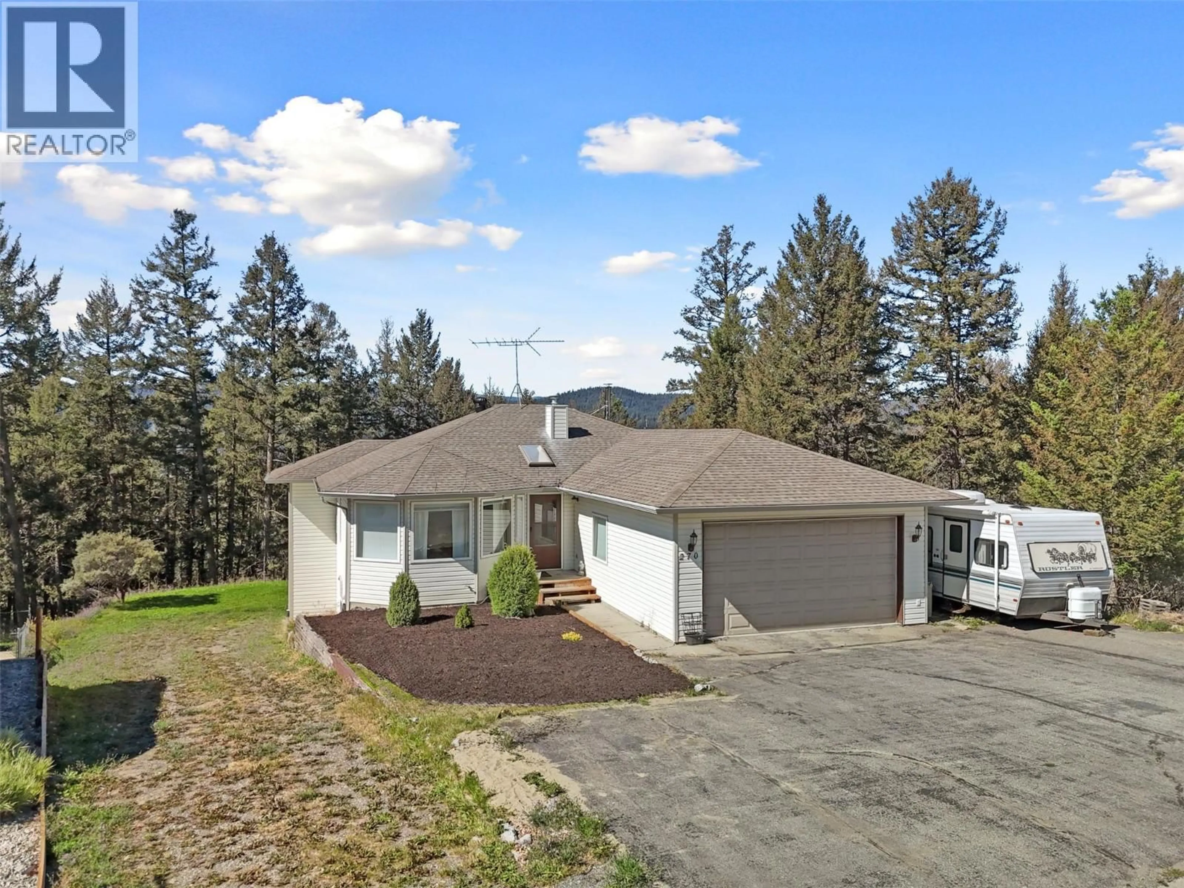 A pic from outside/outdoor area/front of a property/back of a property/a pic from drone, unknown for 270 CALCITE DRIVE, Logan Lake British Columbia V0K1W0