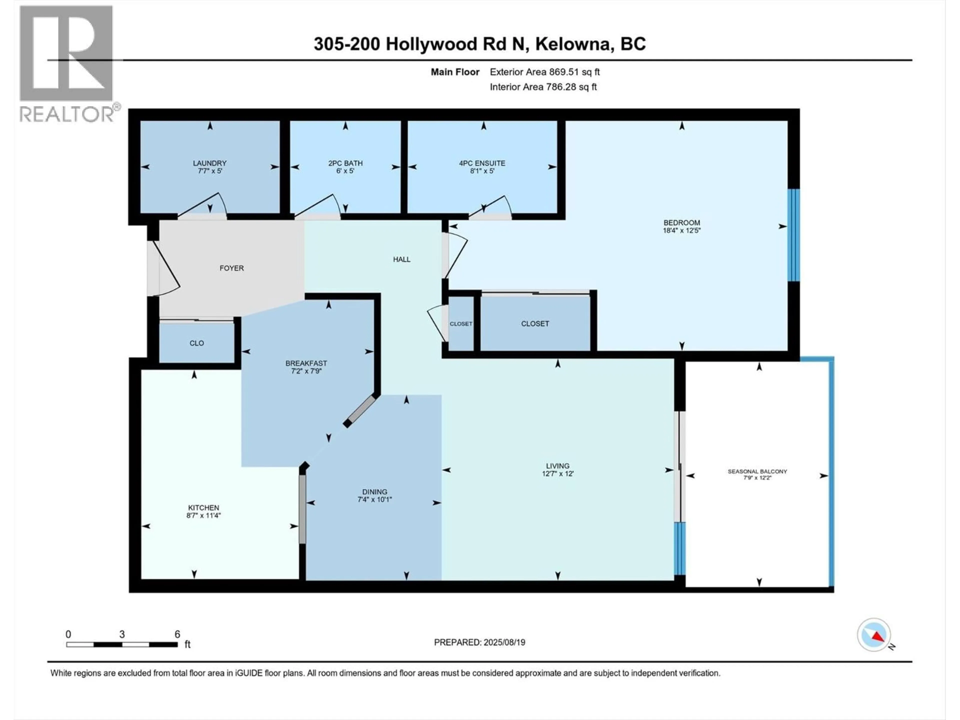 Floor plan for 305 - 200 HOLLYWOOD ROAD NORTH, Kelowna British Columbia V1X6Y9