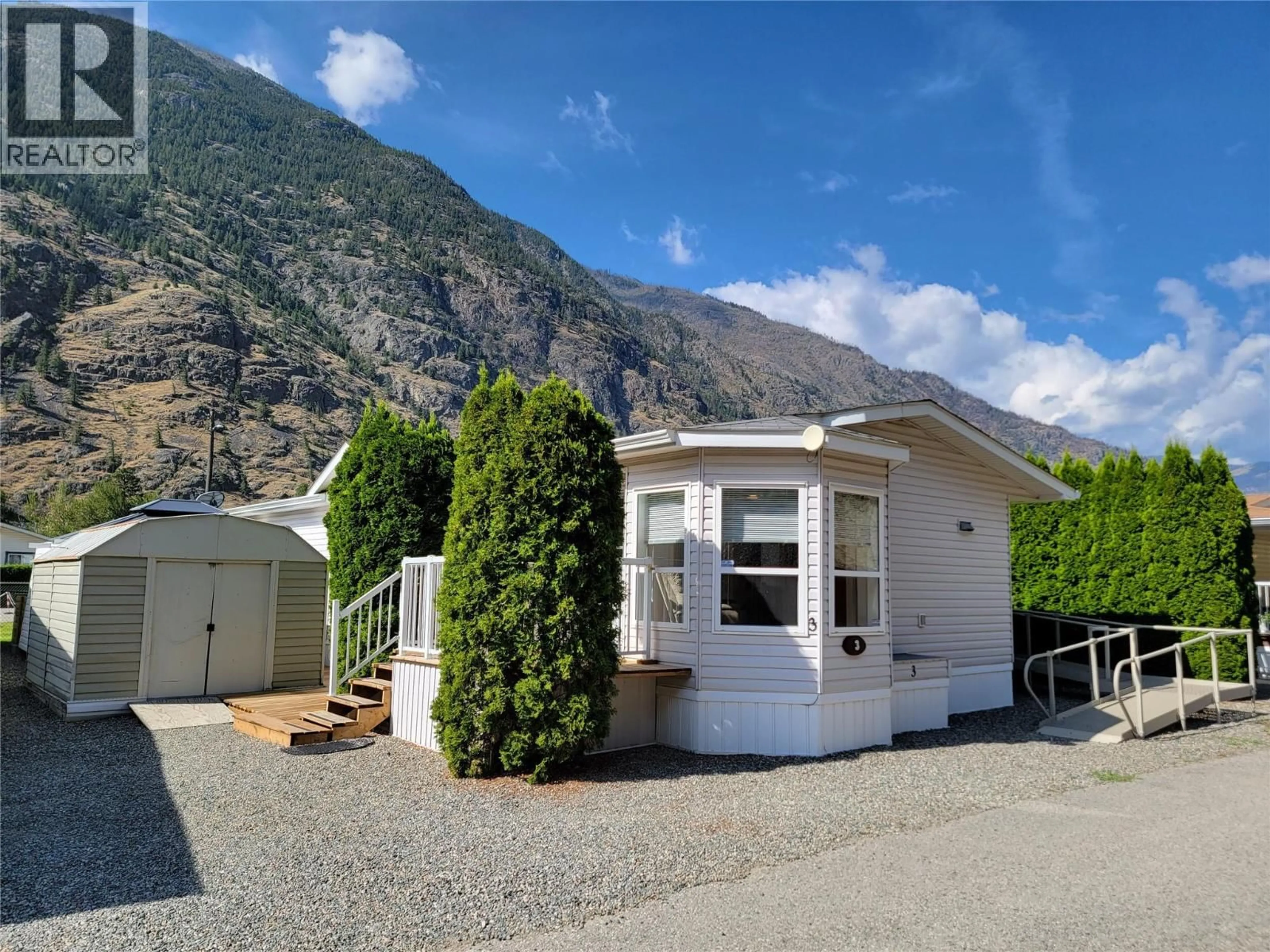 Home with vinyl exterior material, mountain view for 3 - 3455 HIGHWAY 3 OTHER, Keremeos British Columbia V0X1N1